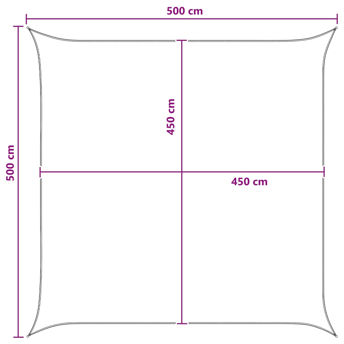 Sonnensegel Blau und Weiß 5 x 5 m HDPE