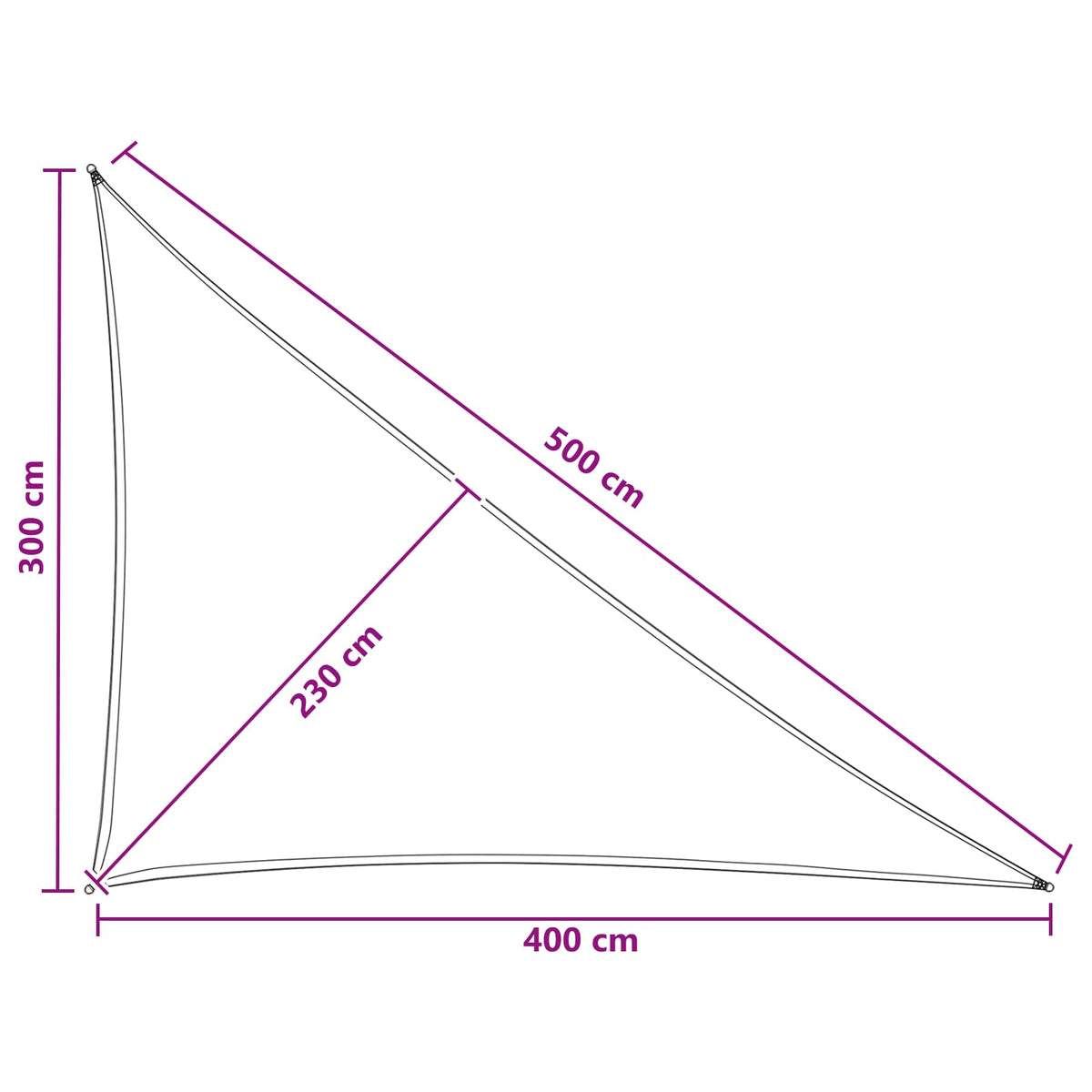 Sonnensegel Dreieckig 3 x 4 x 5 m HDPE Blau und Weiß