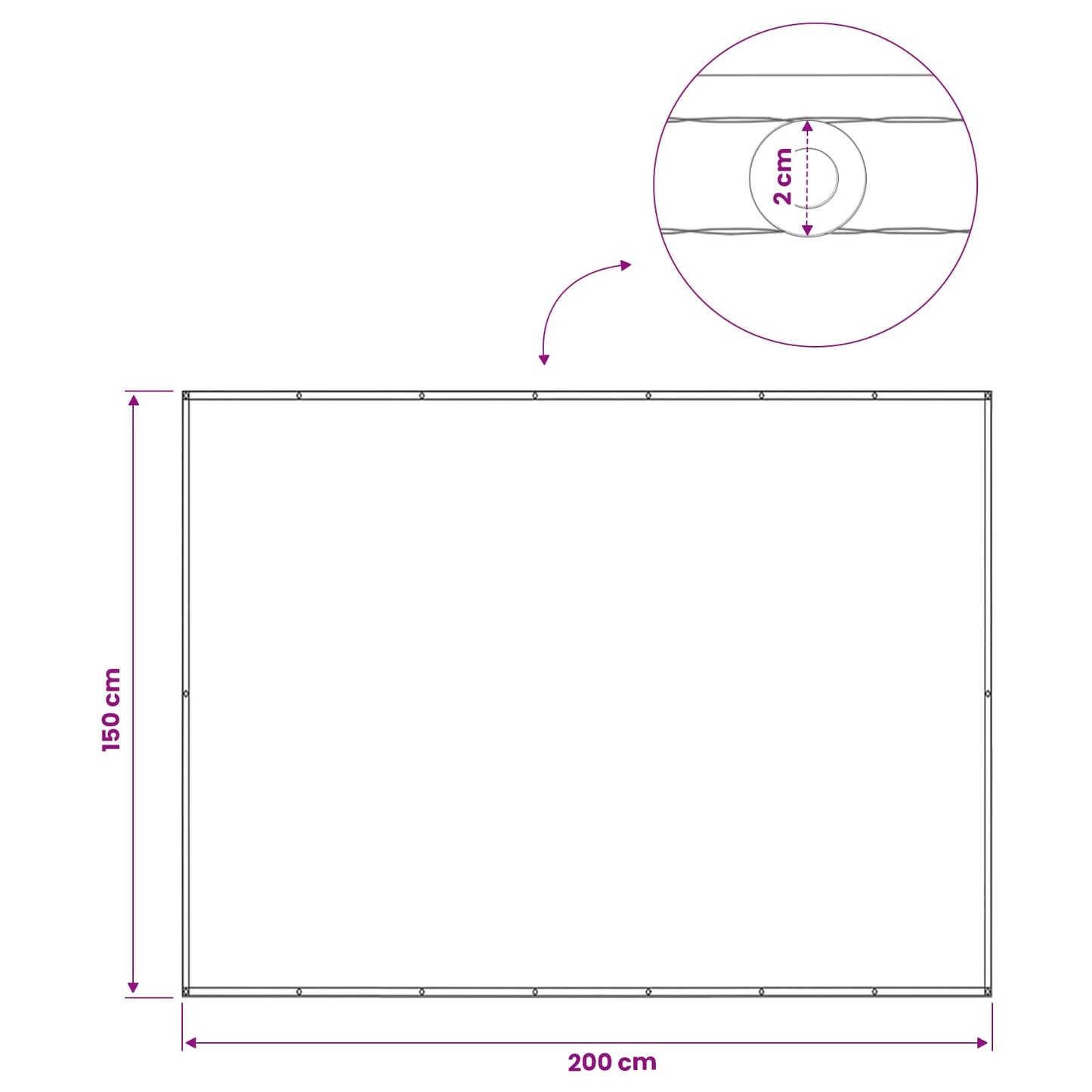 Balkon Sichtschutz 150 x 200 cm Stoff mit PU-Beschichtung Taupe