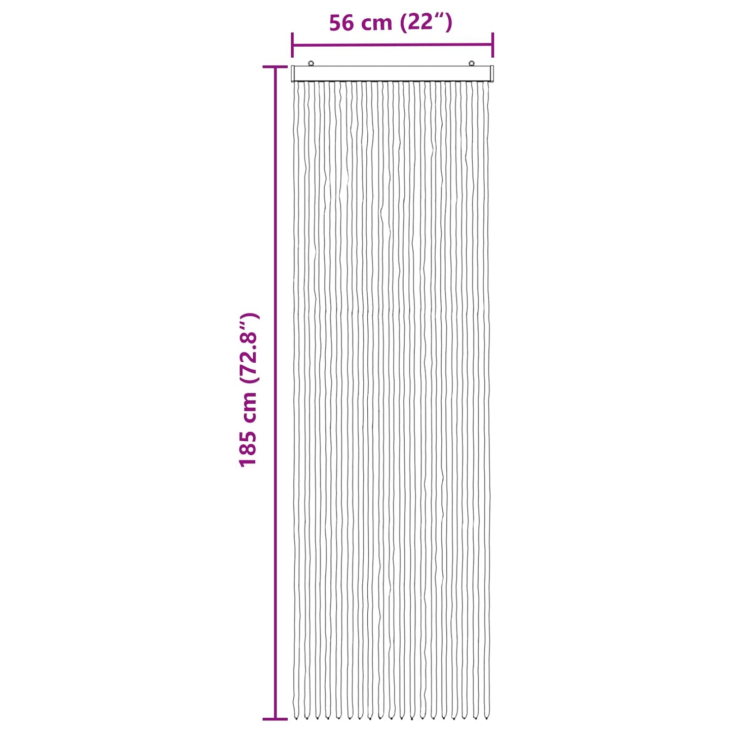 Insektenschutzvorhang Chenille Grau und Beige 56 x 185 cm
