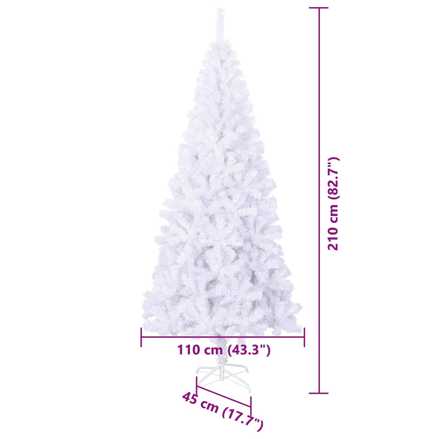 Künstlicher Weihnachtsbaum Weiß 210 cm PVC und Stahl