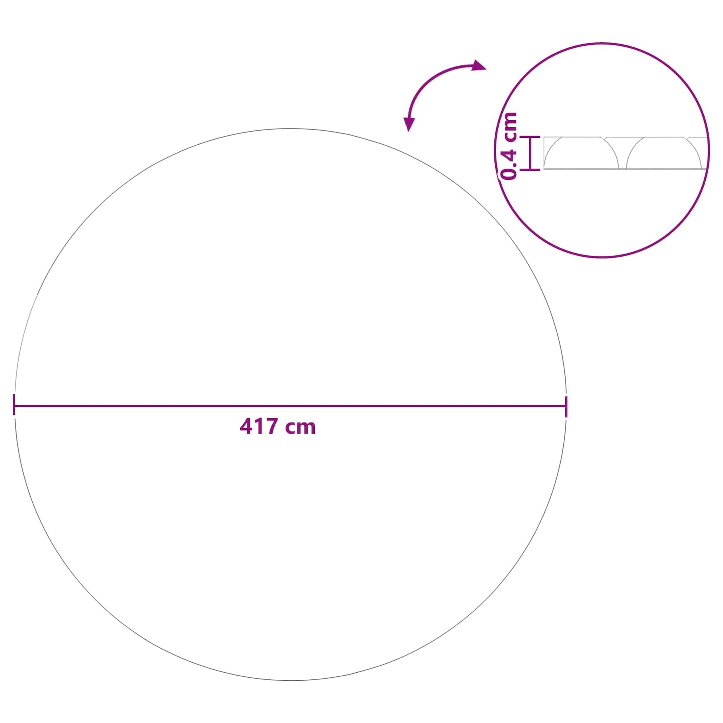 Solar Poolabdeckung Hochwertig Ø 417 cm 200 μm Rund PE Blau