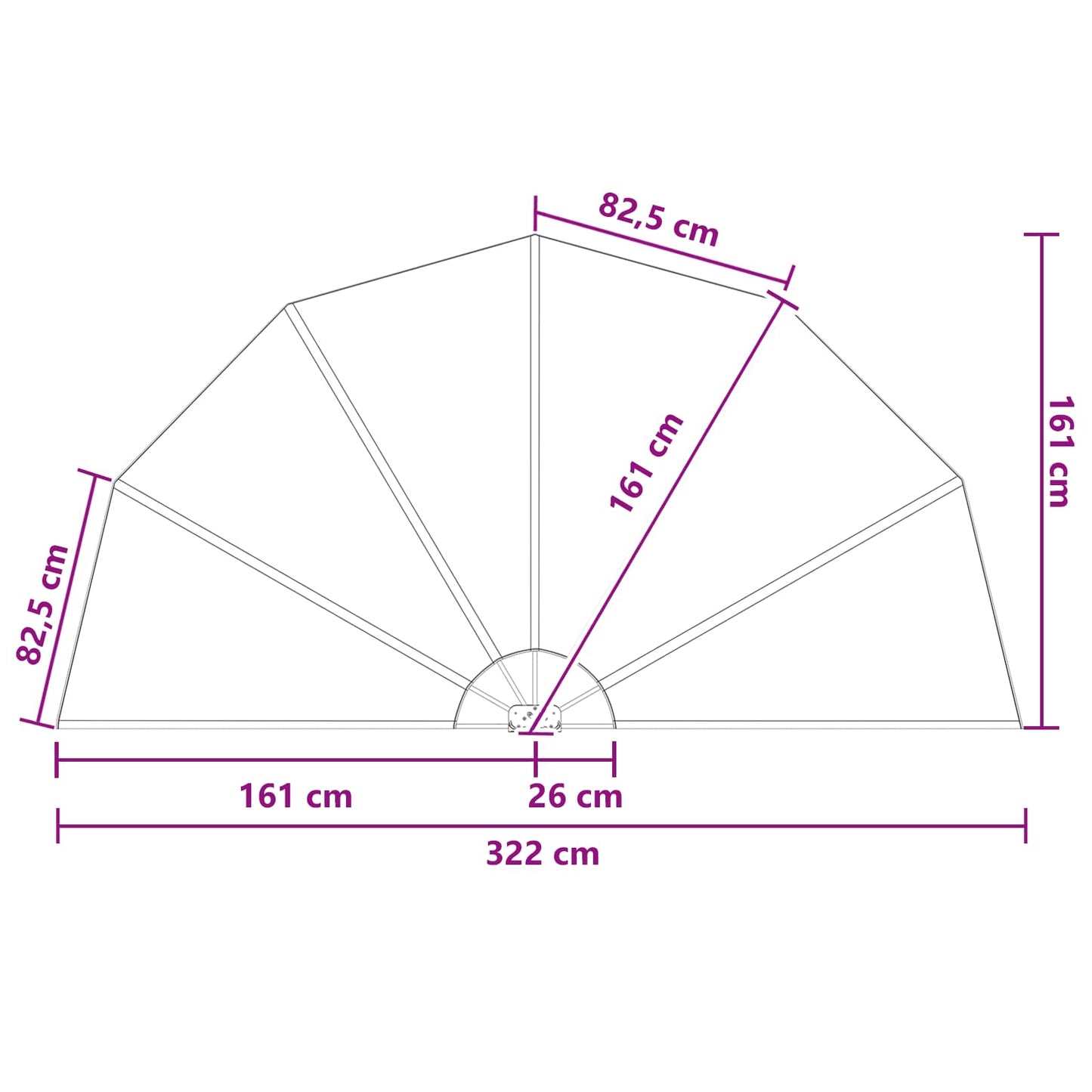Balkon Sichtschutz Ø 320 cm Polyester Braun