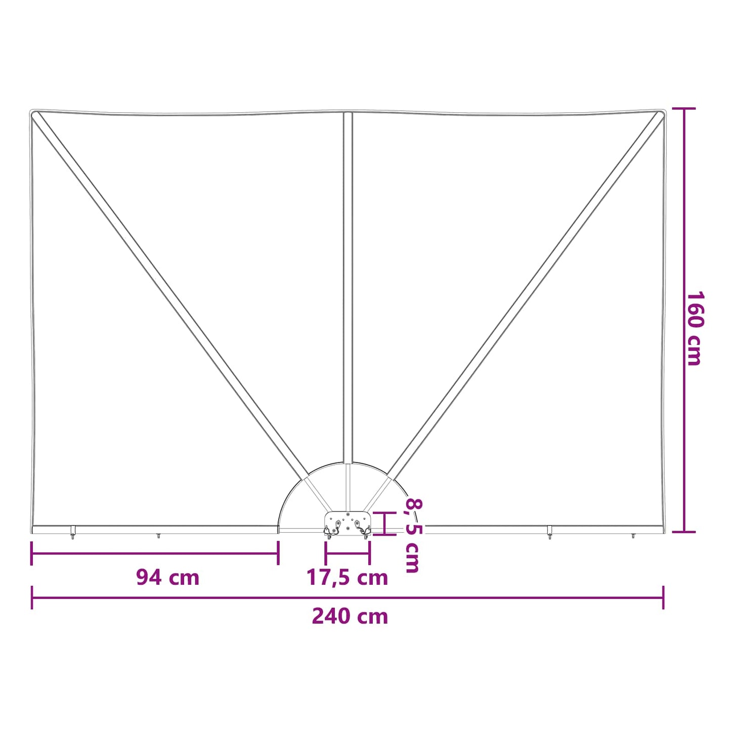 Balkon Sichtschutz 160 x 240 cm Polyester Unregelmäßig Braun