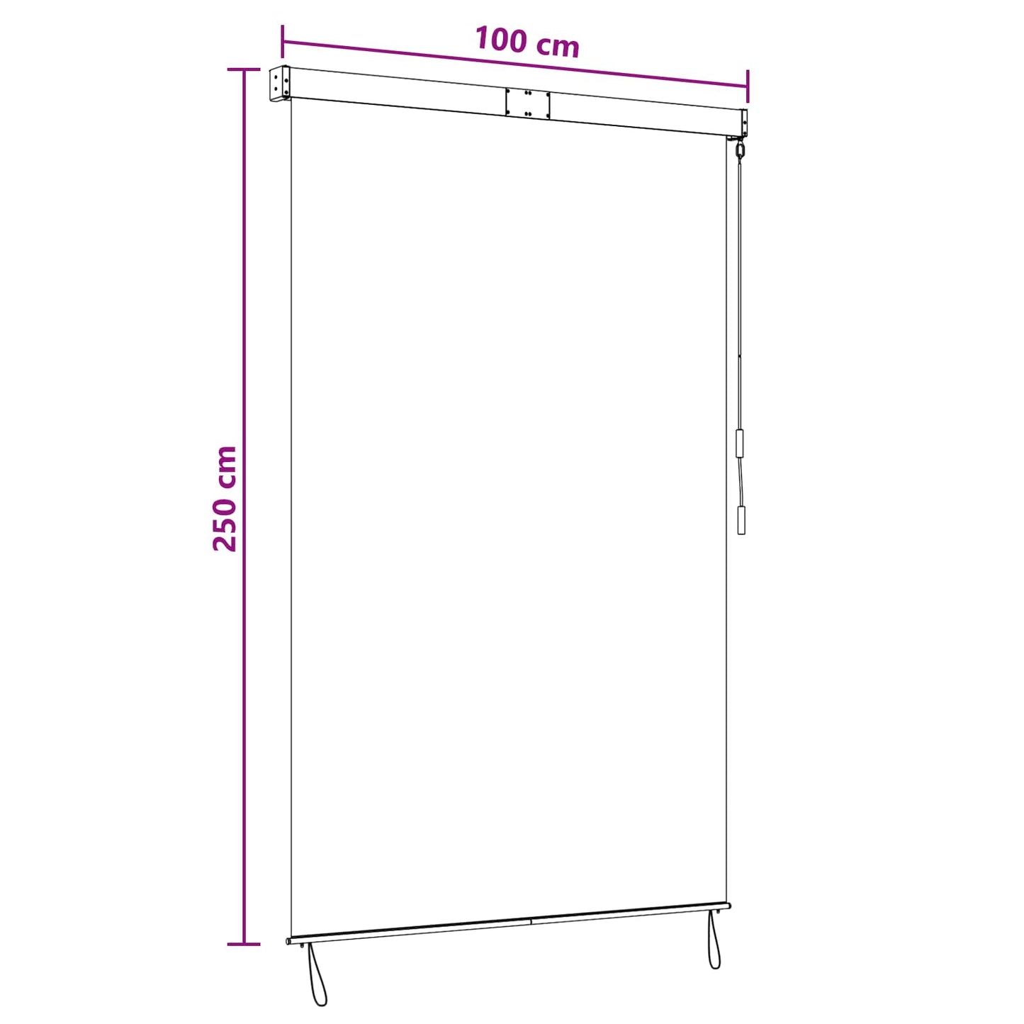 Rollo Anthrazit und Weiß 100 x 250 cm Stoff und Aluminium