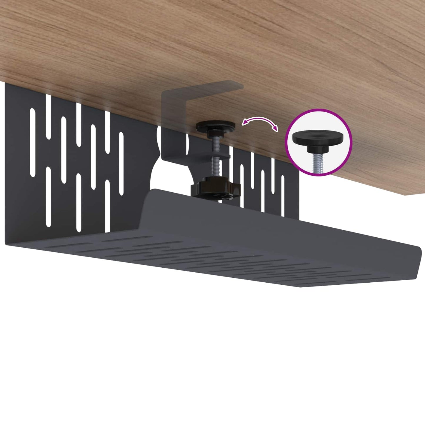 Unter dem Schreibtisch Kabelmanagement Tray 2 Stk. Anthrazit