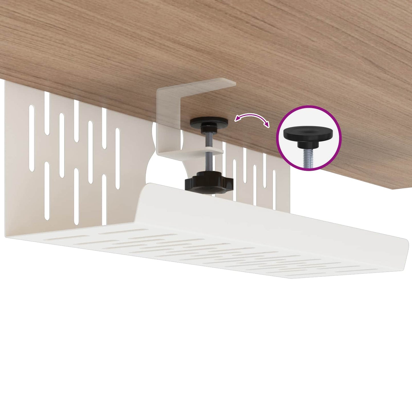 Unter dem Schreibtisch Kabelmanagement Tray 2 Stk. Weiß