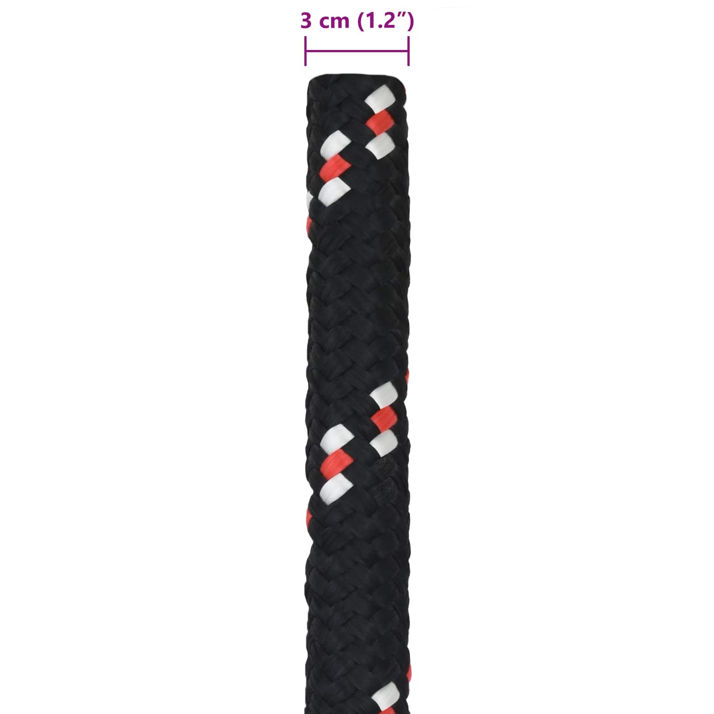 Bootsseil 3 mm 50 m Schwarz und Rot PP