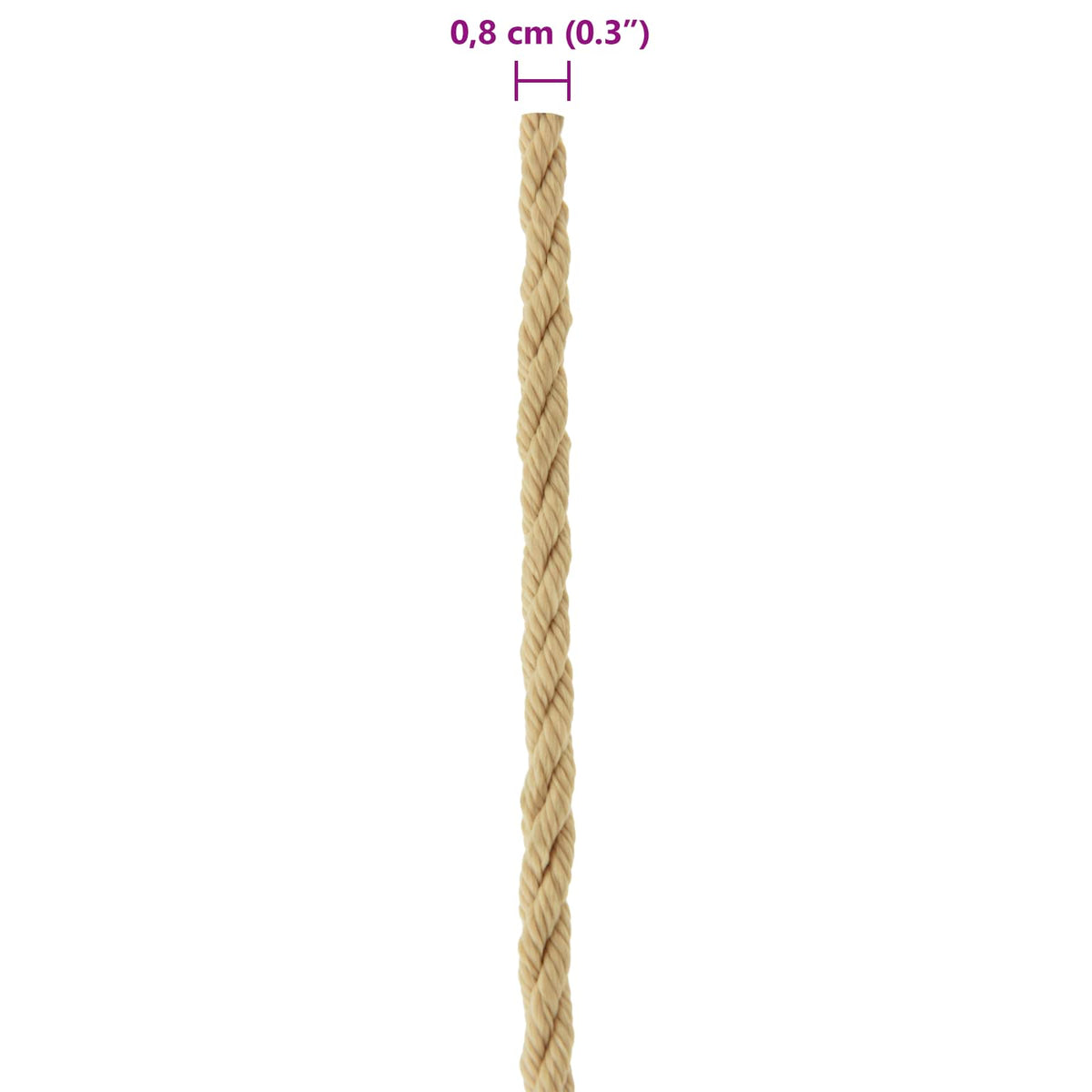 Bootsseil 8 mm 50 m Natur polypropylène