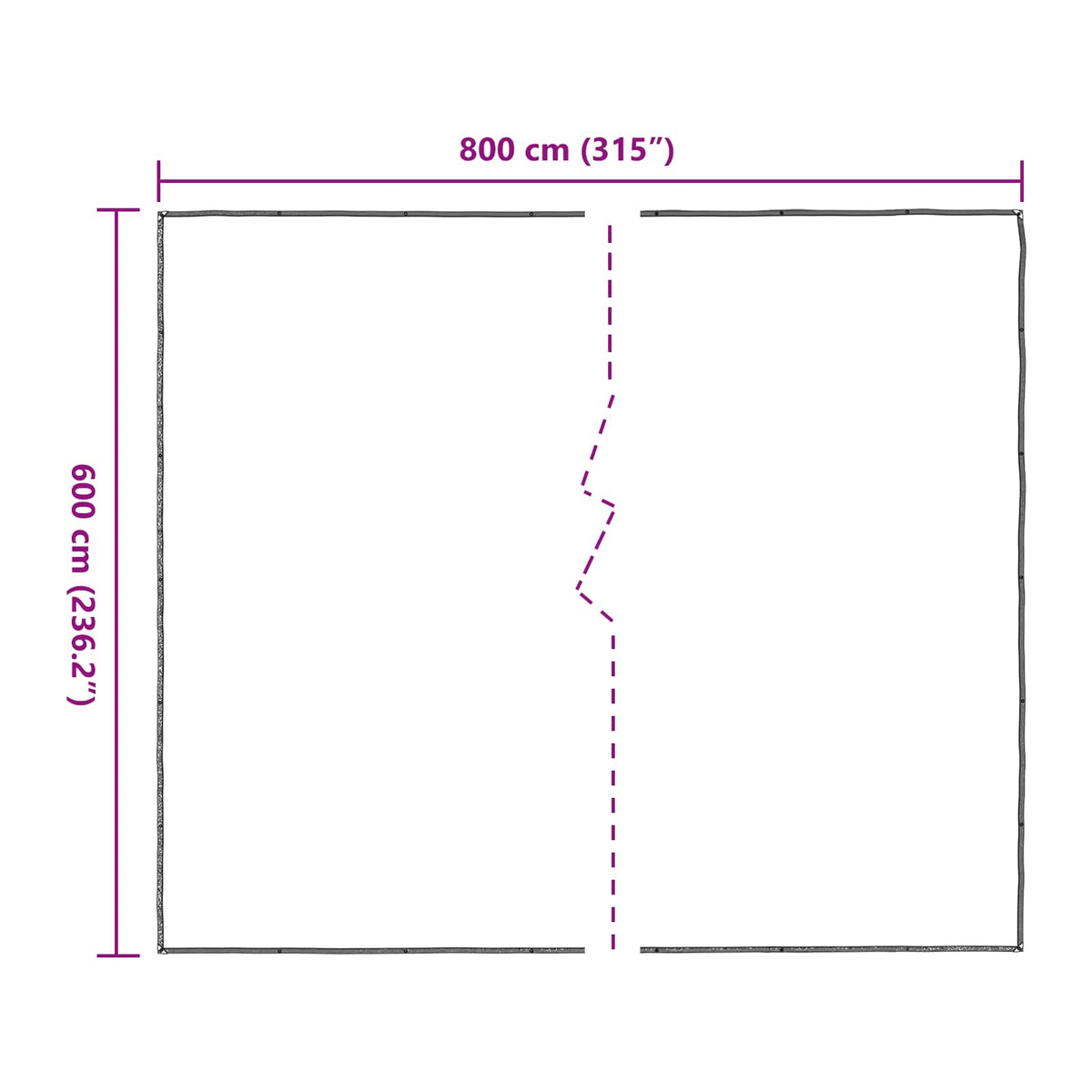 Pflanzenabdeckung 6 x 8 m PE Lichtdurchlässig