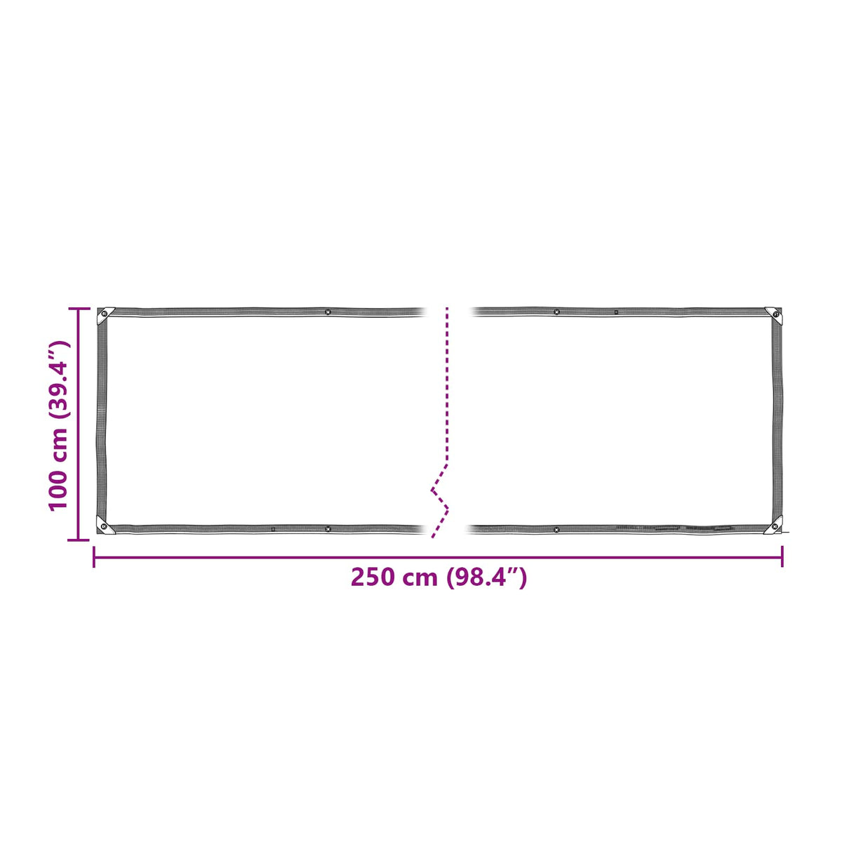 Pflanzenabdeckung 1 x 2,5 m PE Lichtdurchlässig