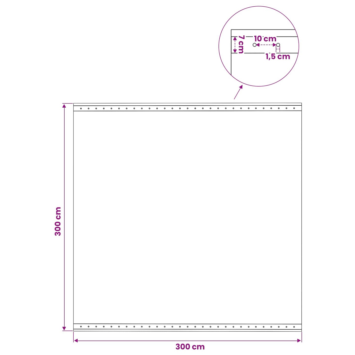 Plane mit Ösen 2 Stk. Grün 3 x 3 m 260 gsm PE