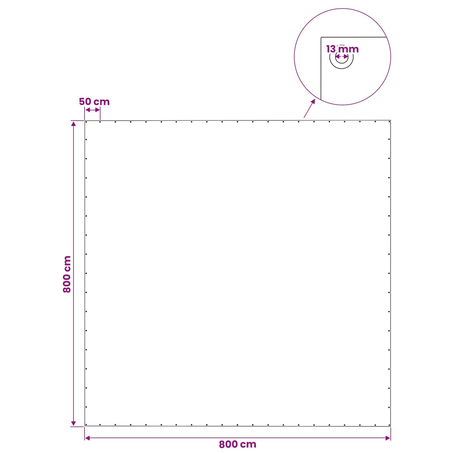 Plane mit Ösen Grün 8 x 8 m 140 gsm PE