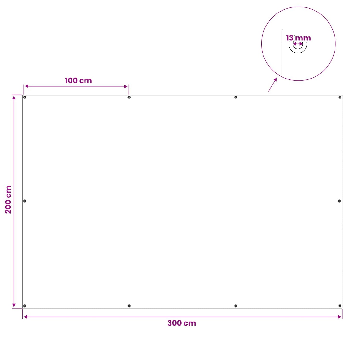 Plane mit Ösen Anthrazitgrau 2 x 3 m 260 gsm PE