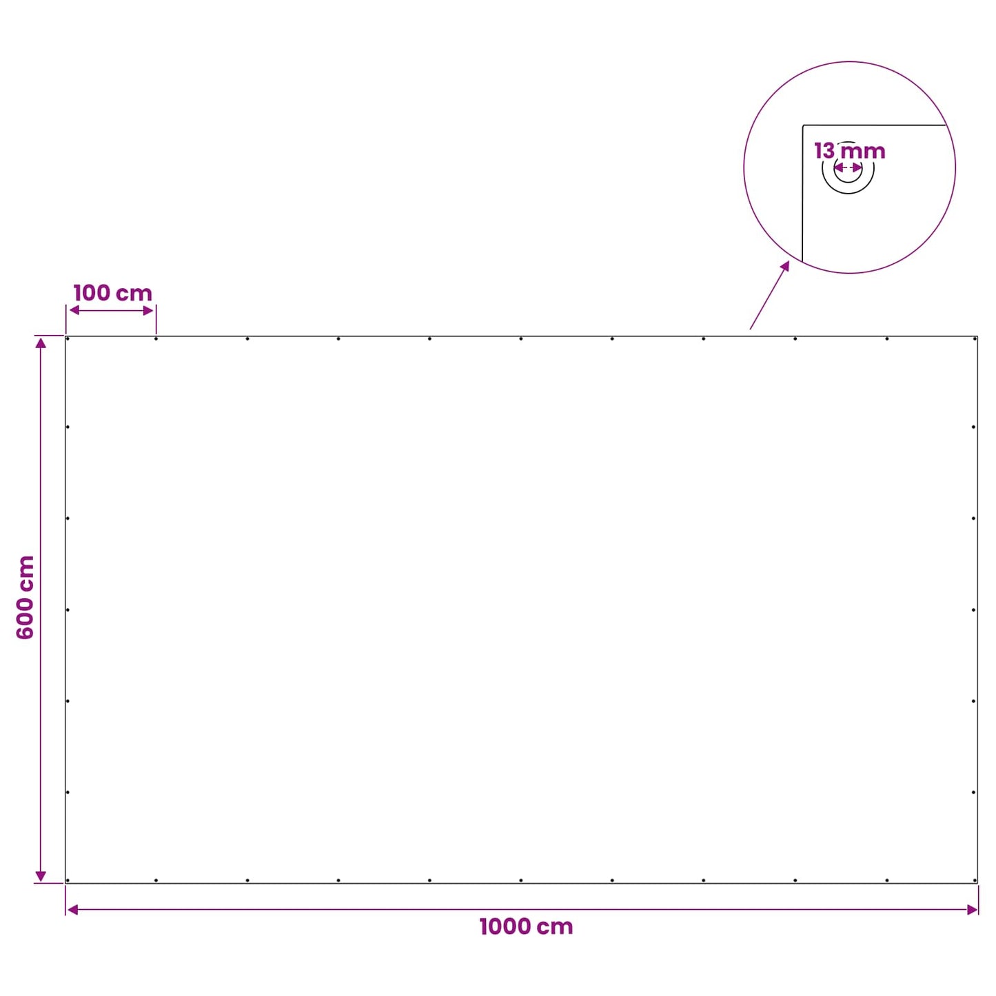 Plane mit Ösen Anthrazitgrau 6 x 10 m 260 g / m² PE