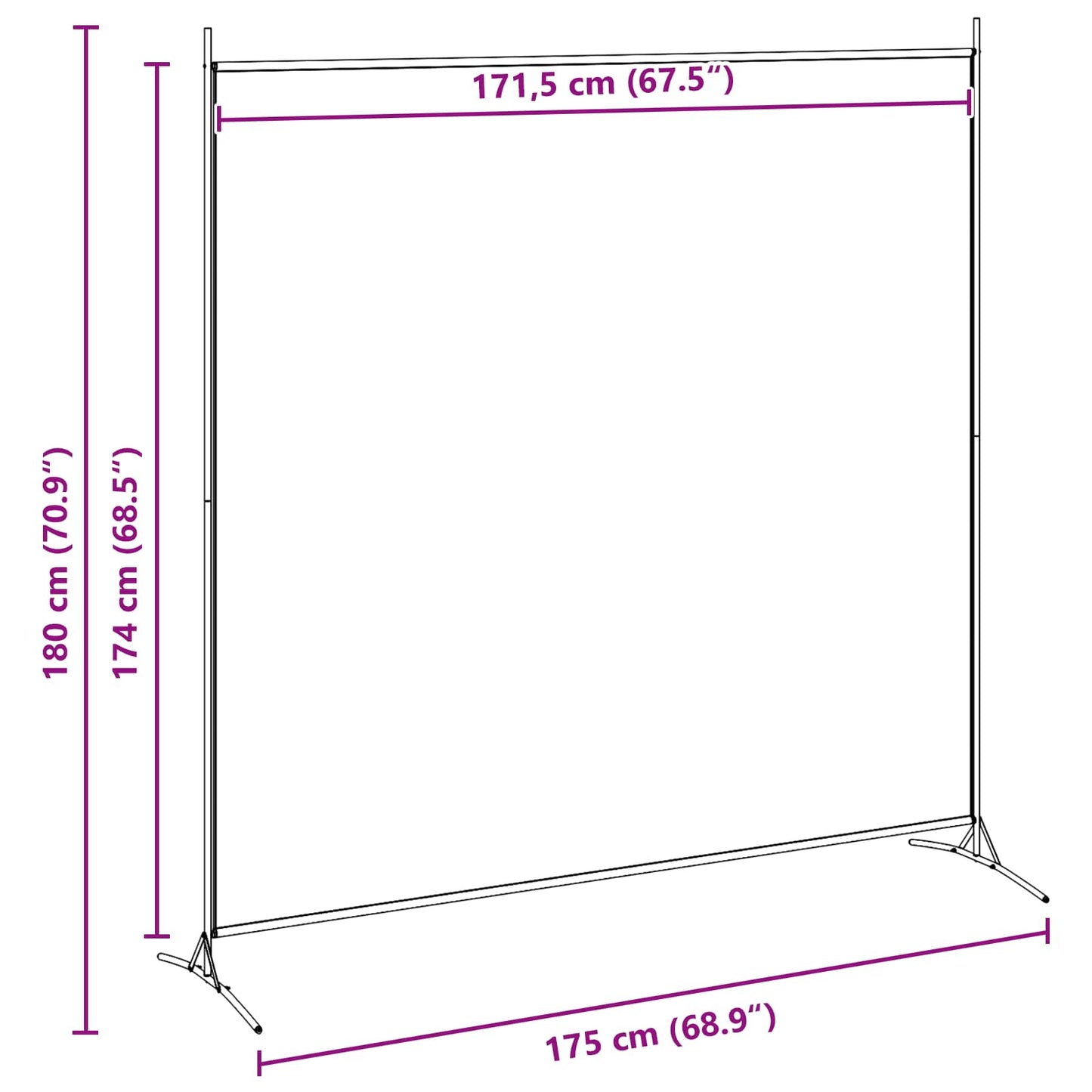 Einzel Panel Raumteiler Beige 175 x 180 cm Stoff