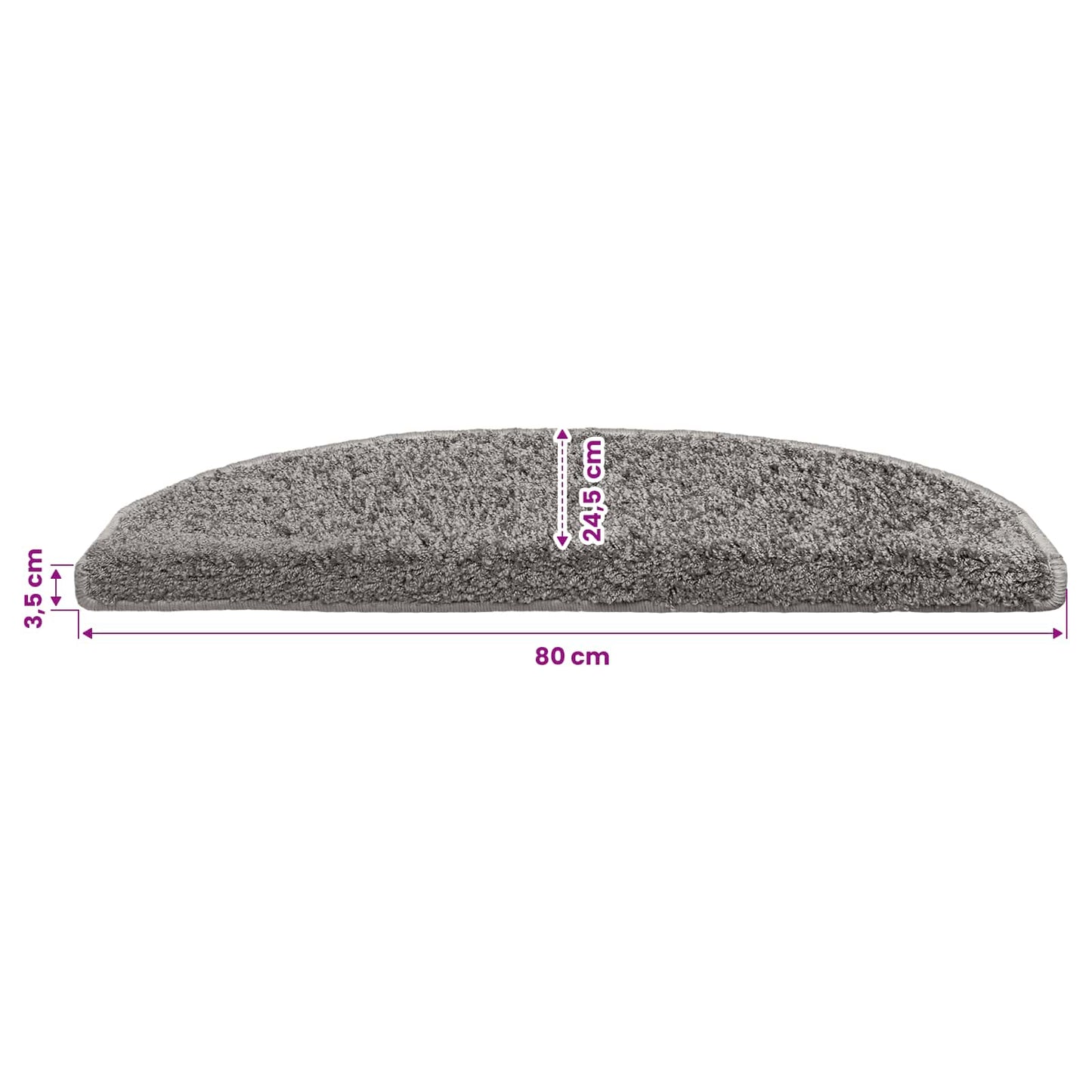 Selbstklebende Treppenschoner 15 stk. 80 x 24,5 x 3,5 cm Grau
