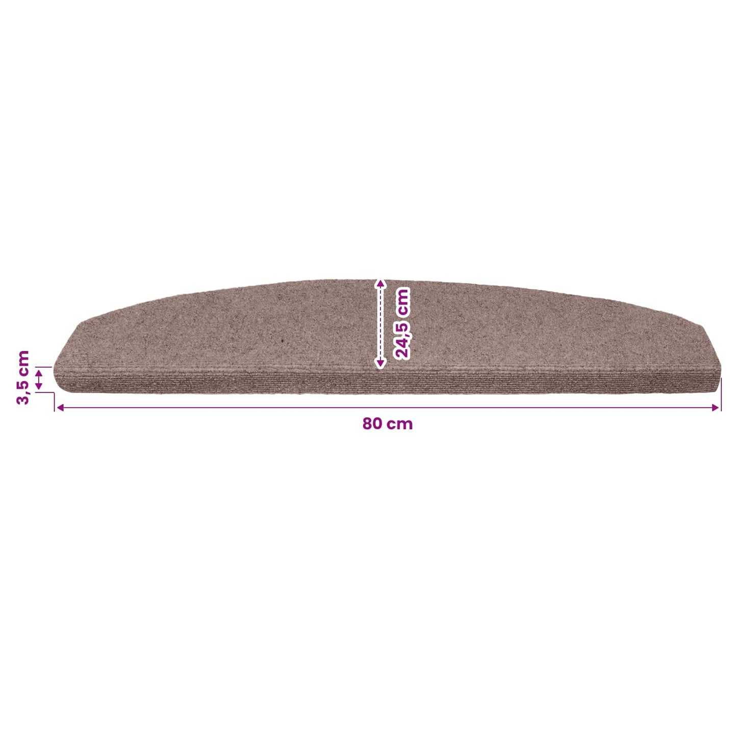Selbstklebende Stufenmatten 15 Stk. 80 x 24,5 x 3,5 cm Beige