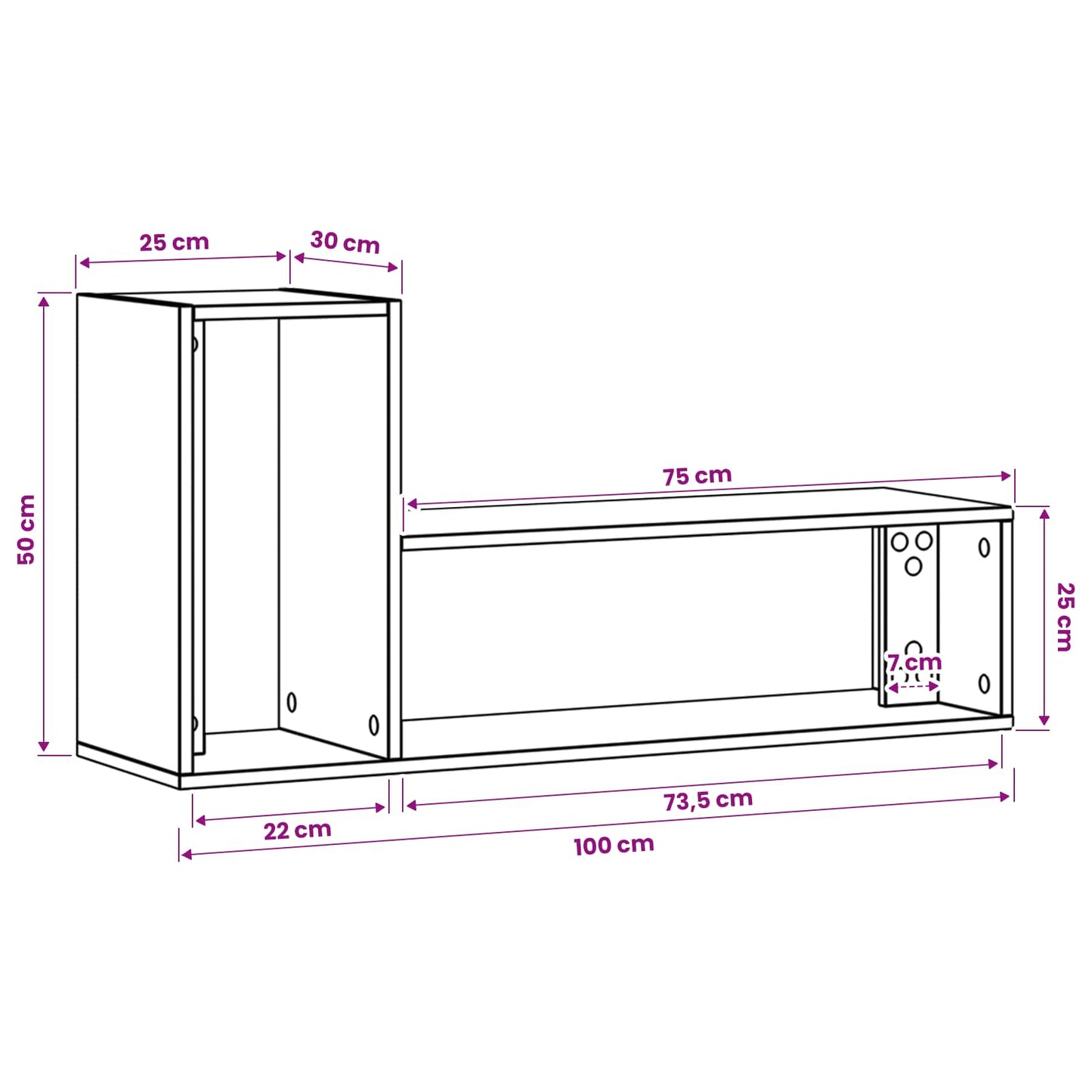 TV-Schränk 100 x 30 x 50 cm Altholz Holzwerkstoff