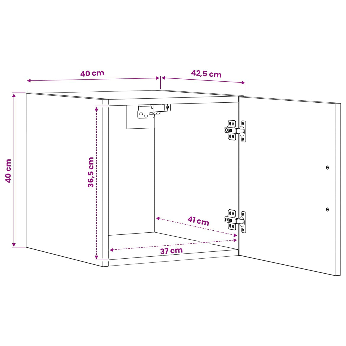 Wandschrank Altholz 40 x 42,5 x 40 cm PB