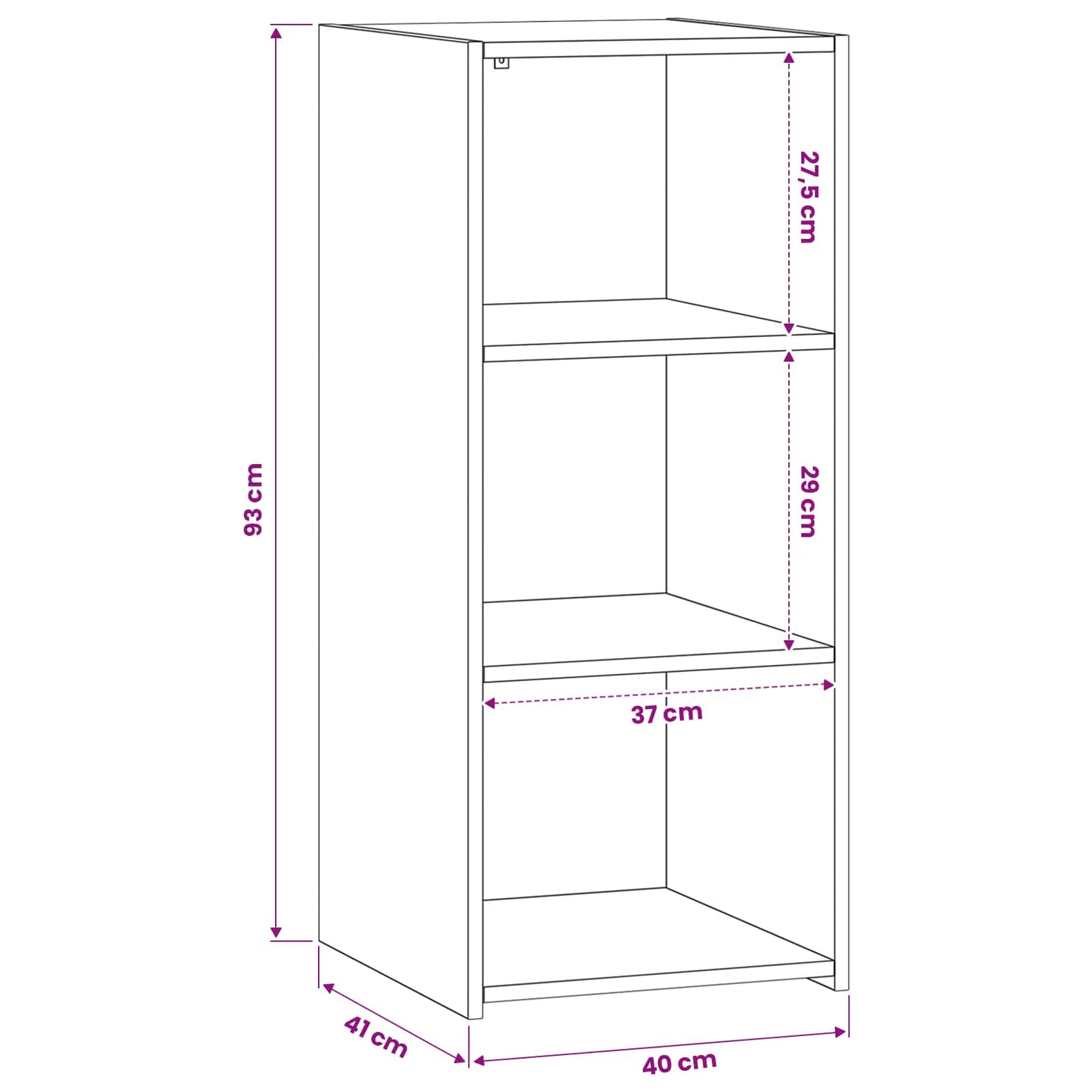 Sideboard Artisan-Eiche 40 x 41 x 93 cm Holzwerkstoff