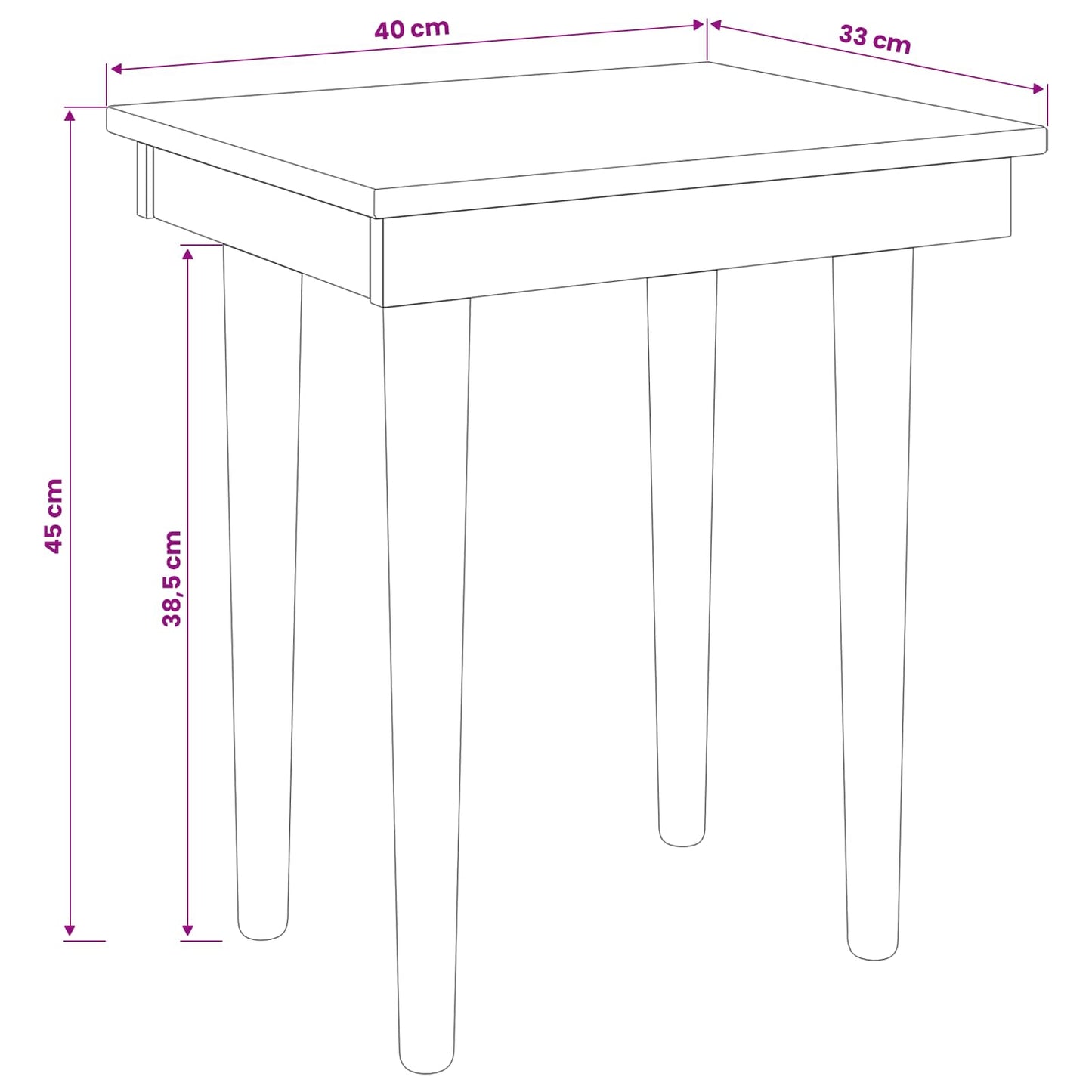 Hocker für Schminktisch FAUSKE Weiß 40 x 33 x 45 cm