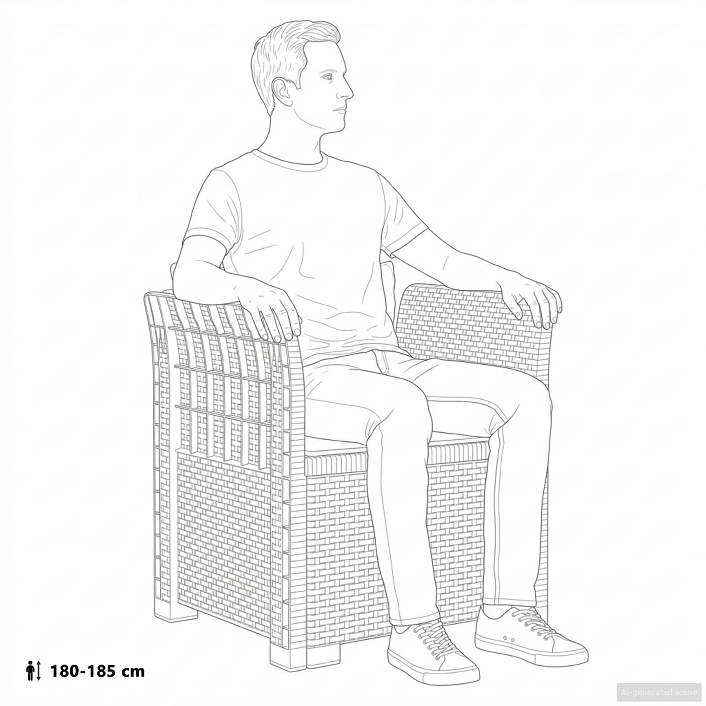 1-Sitzer Sessel Rattan-Look PP Braun