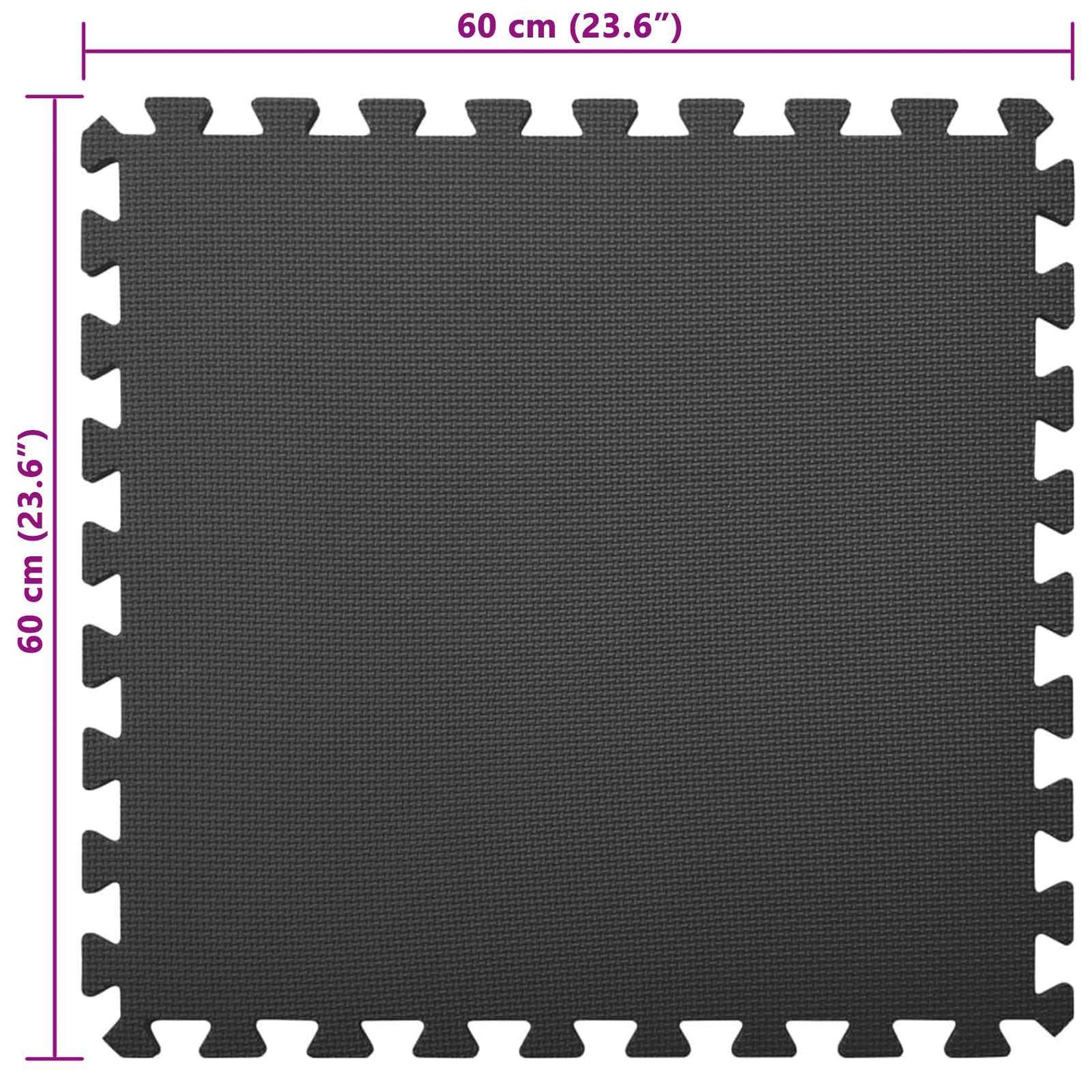 Pool Bodenschutzmatte 12 stk. Schwarz 4,32 ㎡ EVA-Schaum