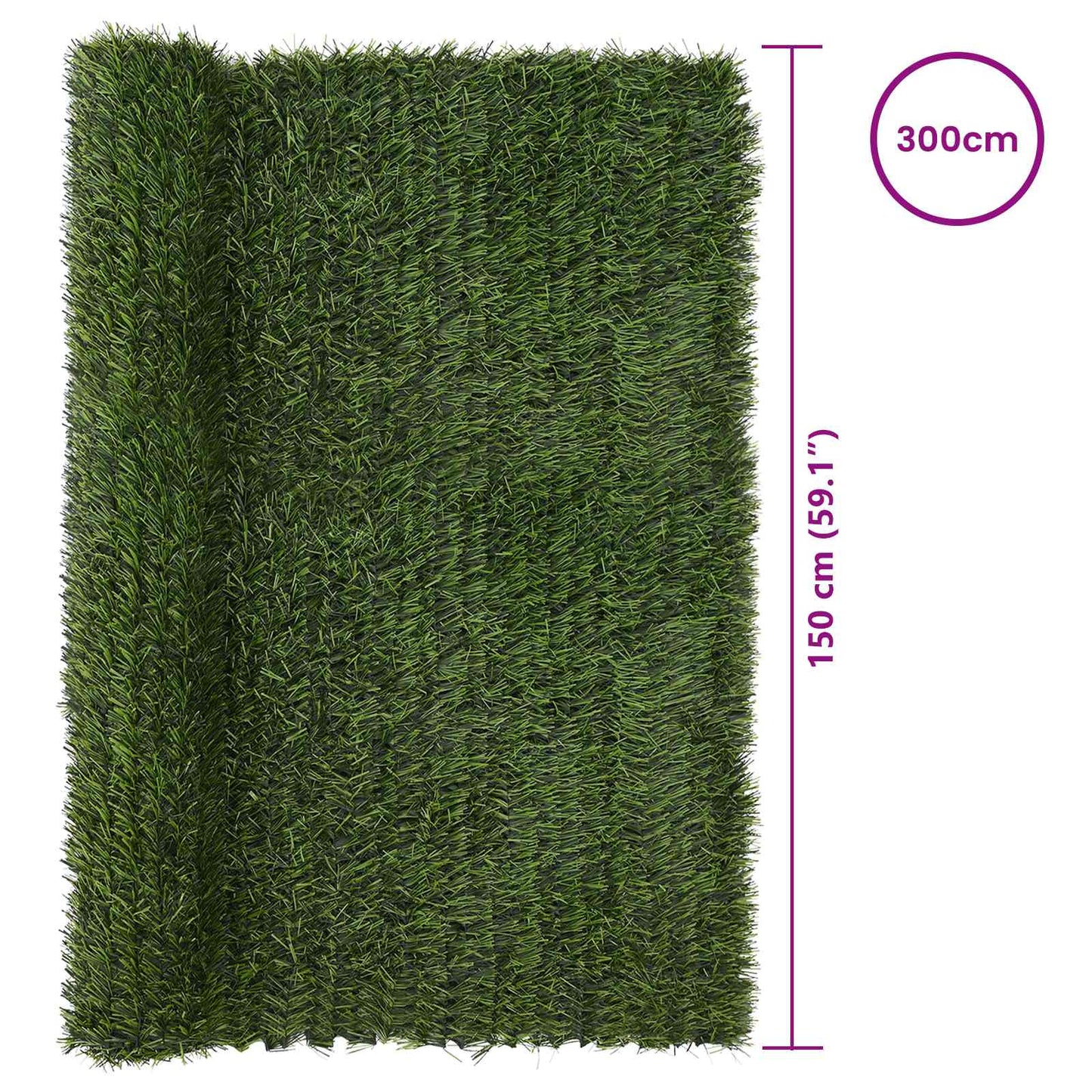 Künstlicher Zaun Hellgrün 1,5 x 3 m PVC und Stahl