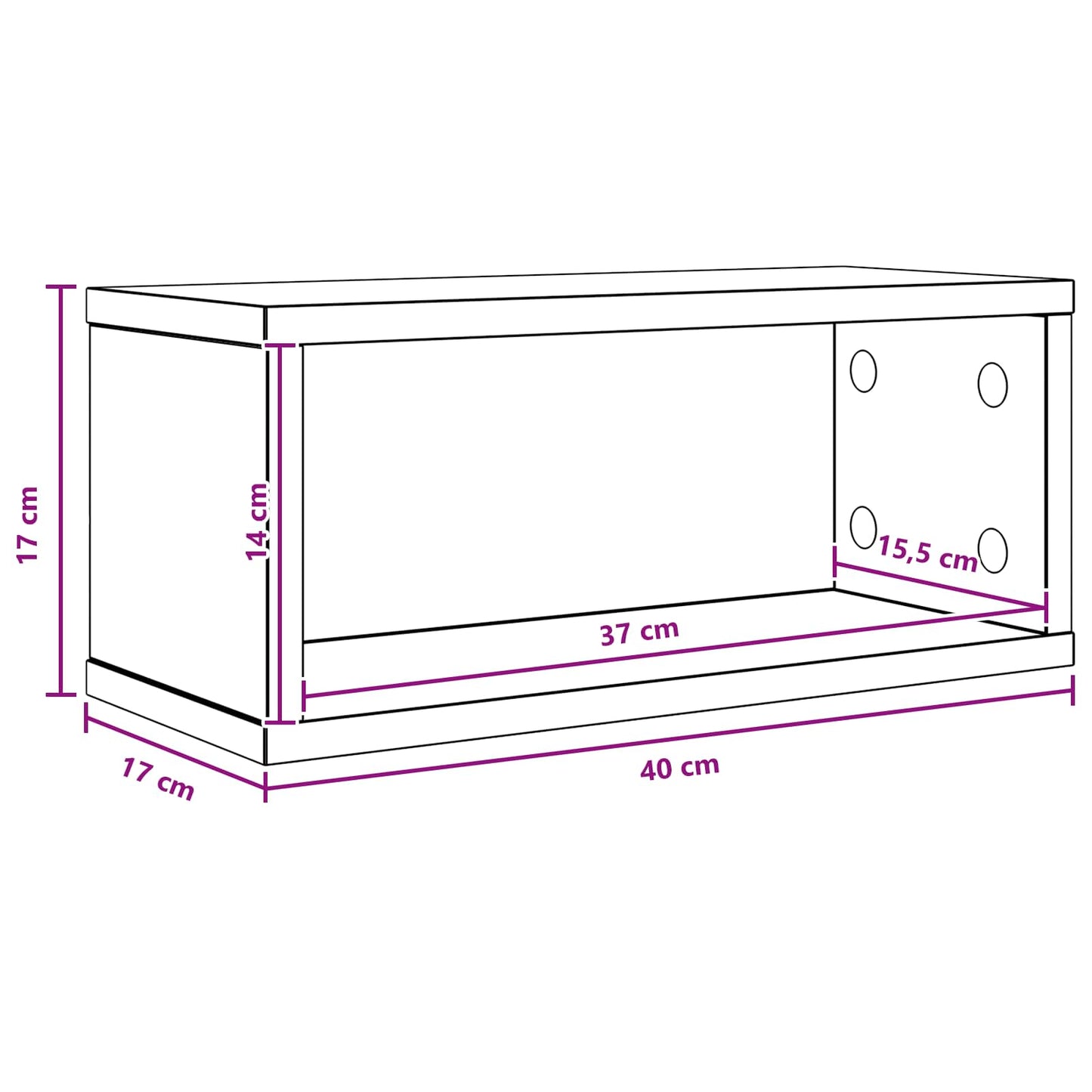 CD Aufbewahrungsregal Weiß 40 x 17 x 17 cm Holzwerkstoff