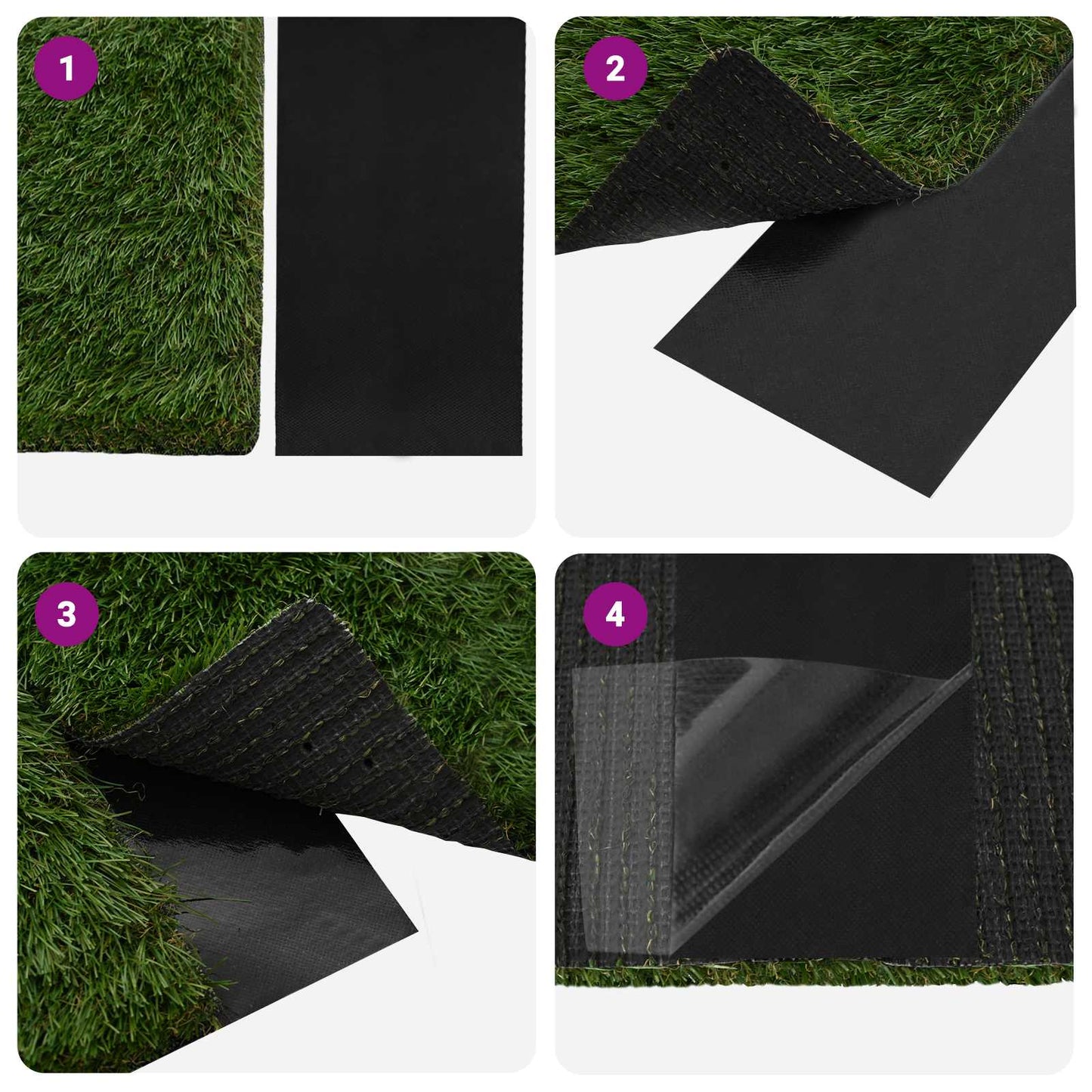 Selbstklebendes Kunstrasenband Schwarz 20 x 0,15 cm Vliesstoff