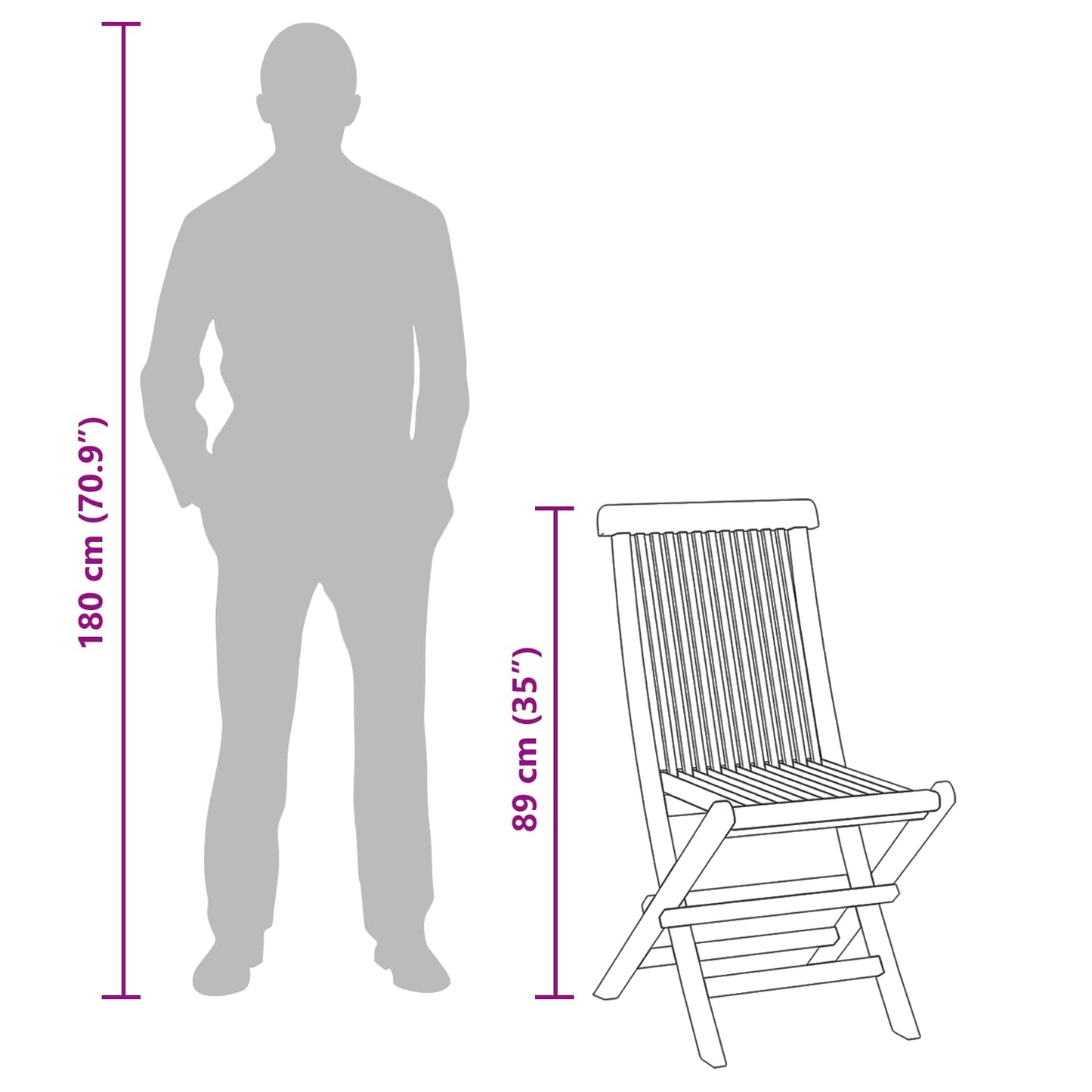 Gartenset 5 stk. Braun Massivholz Teak