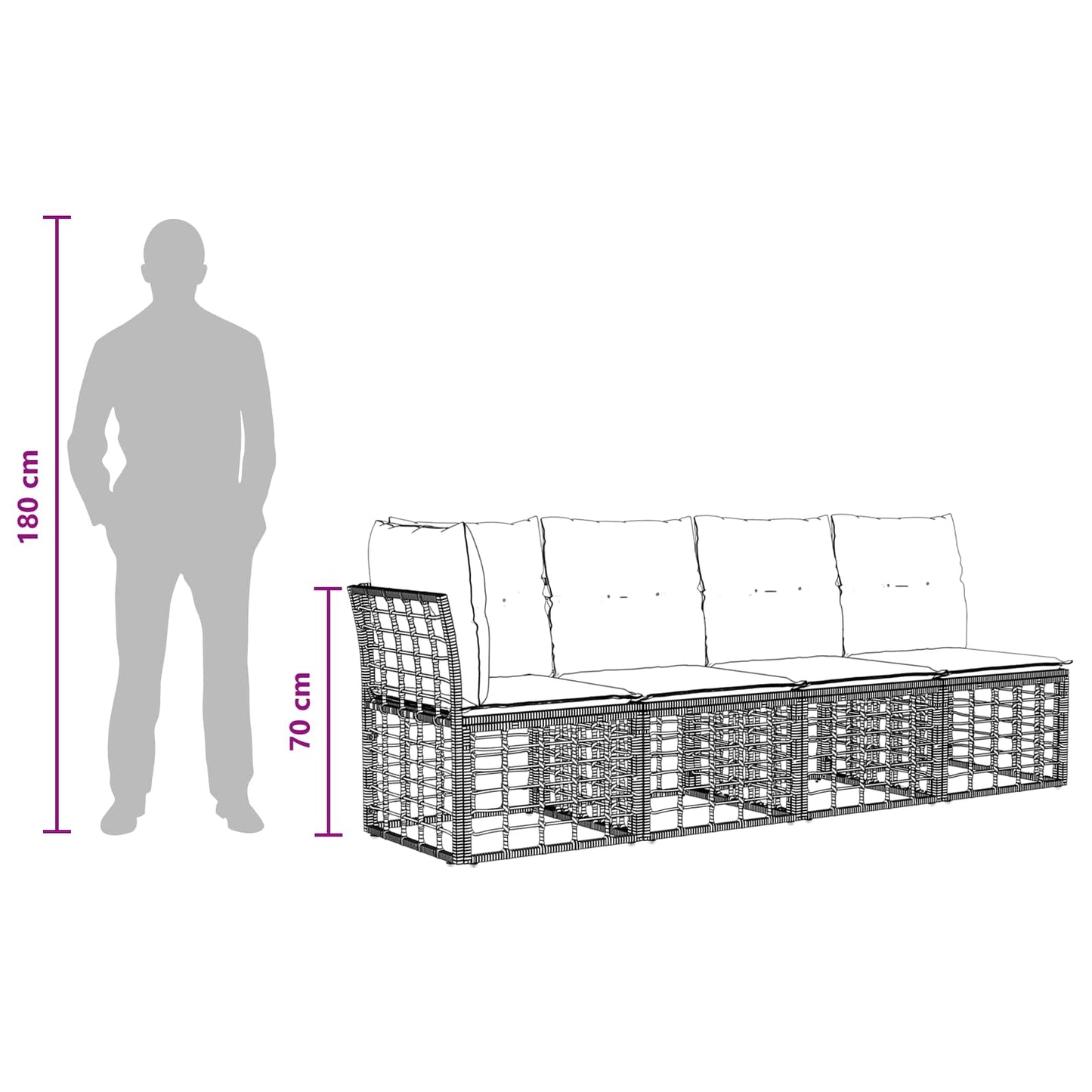 Outdoor-Sofagarnitur Natur Polyester