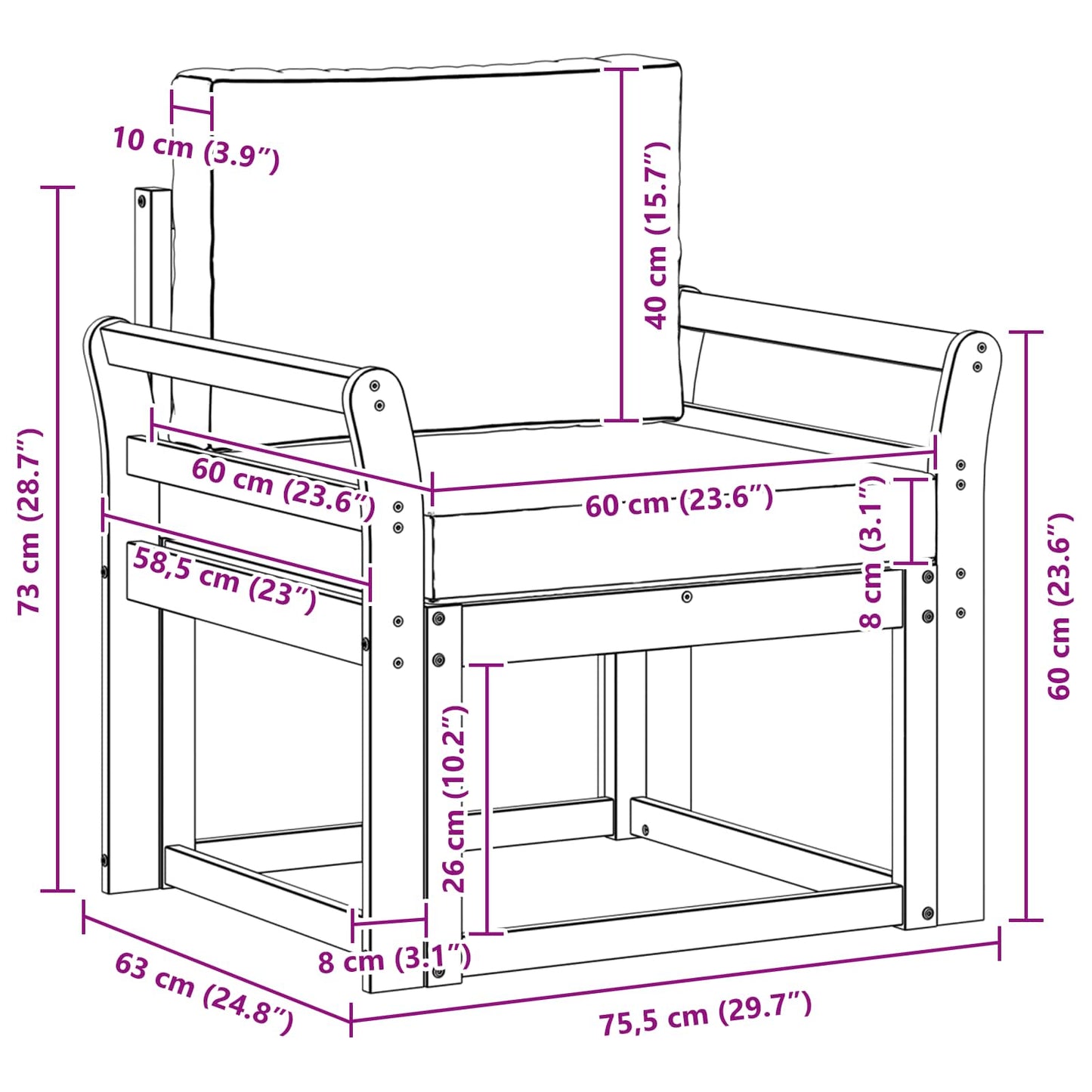 Outdoor-Sofa Massives Akazienholz und Polyester Natur