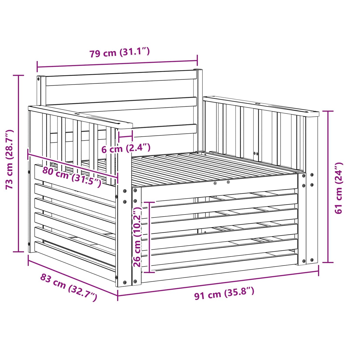 2 Stk. Outdoor-Sofa Natur