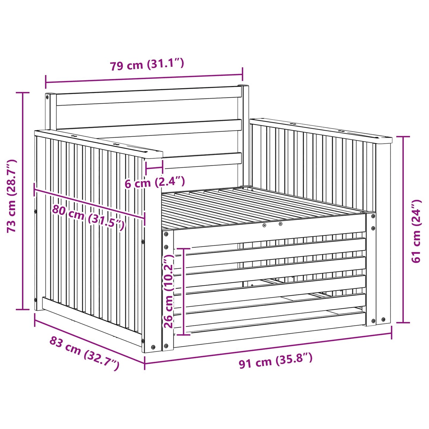2 Stk. Outdoor-Sofa Natur