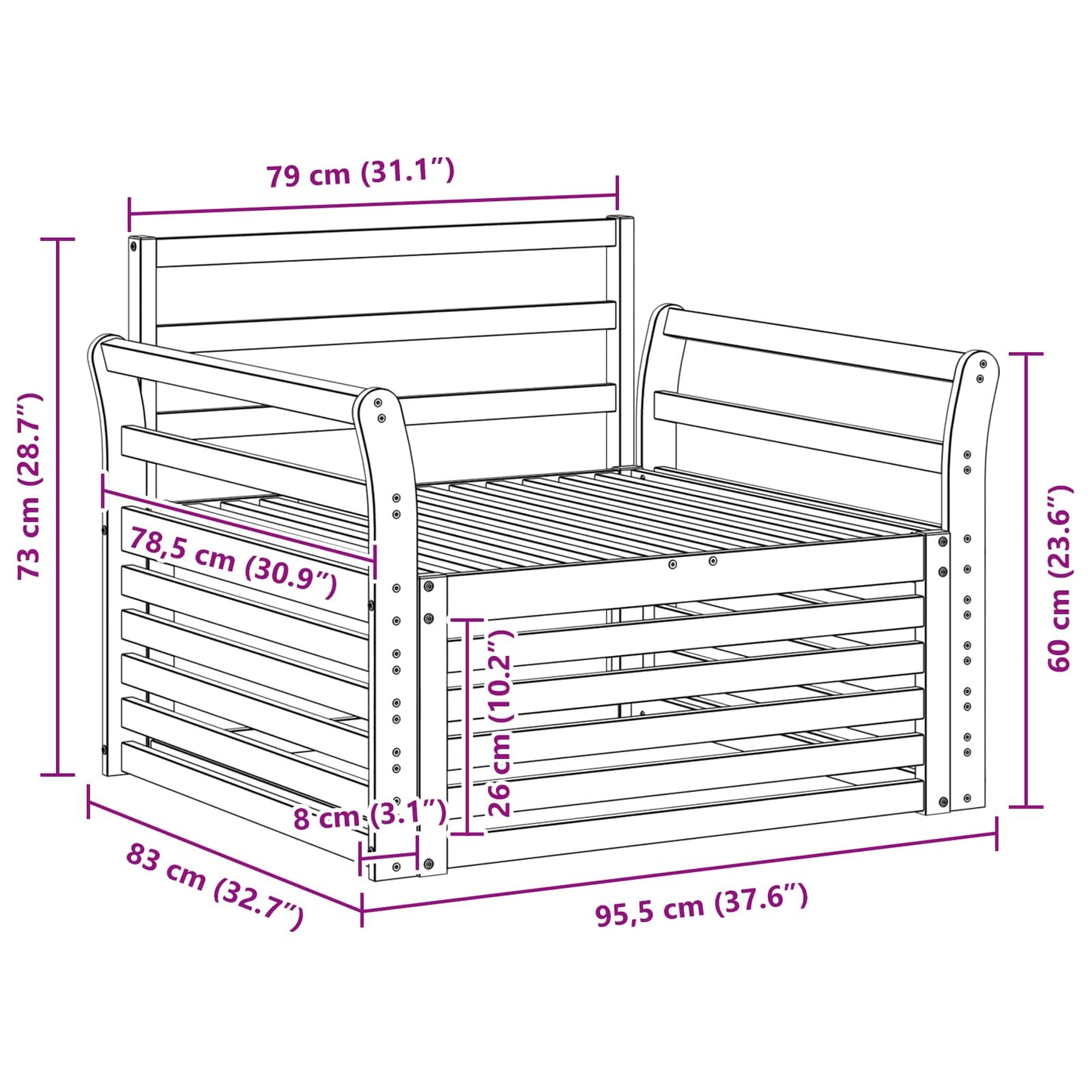 2 Stk. Outdoor-Sofa Natur