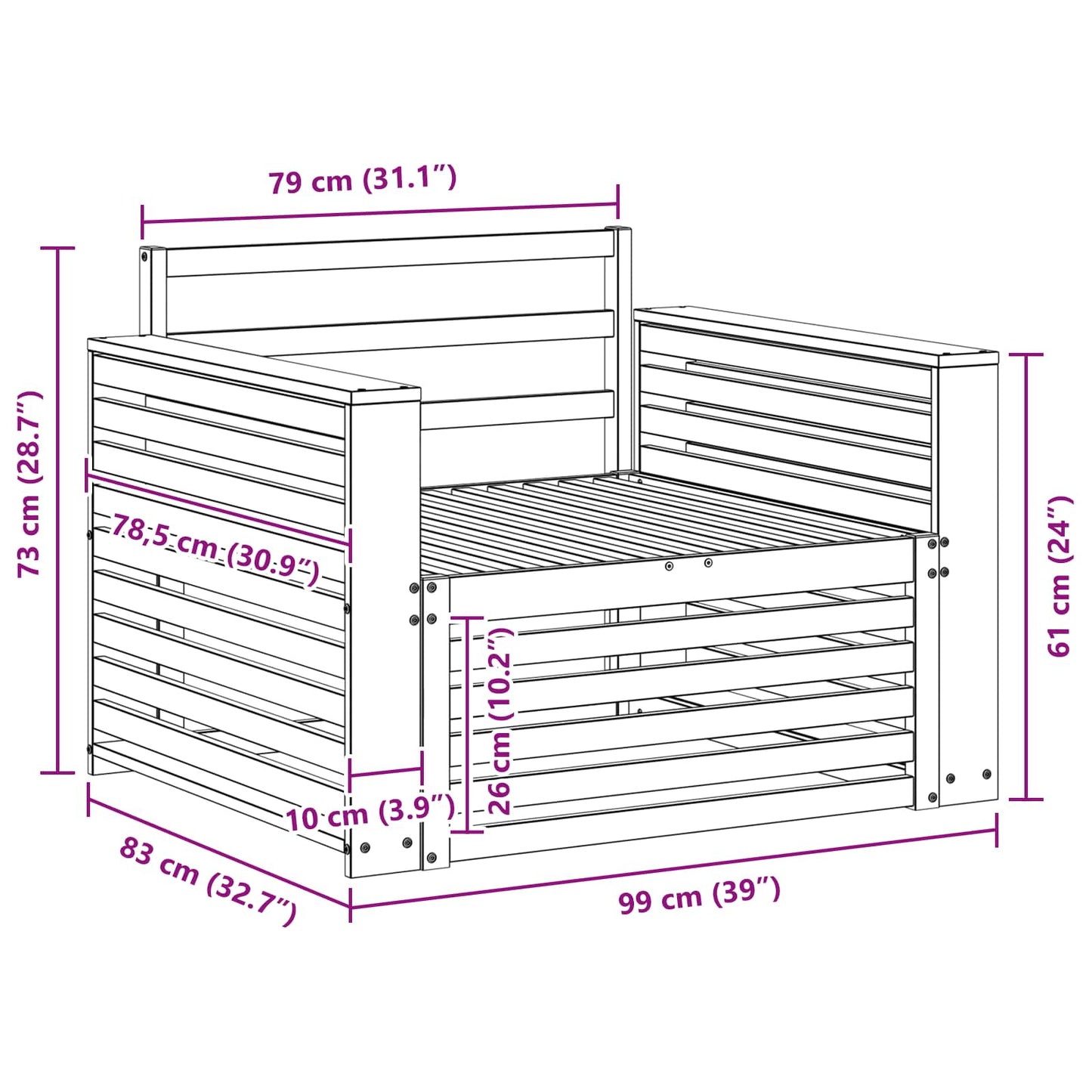 2 Stk. Outdoor-Sofa Natur