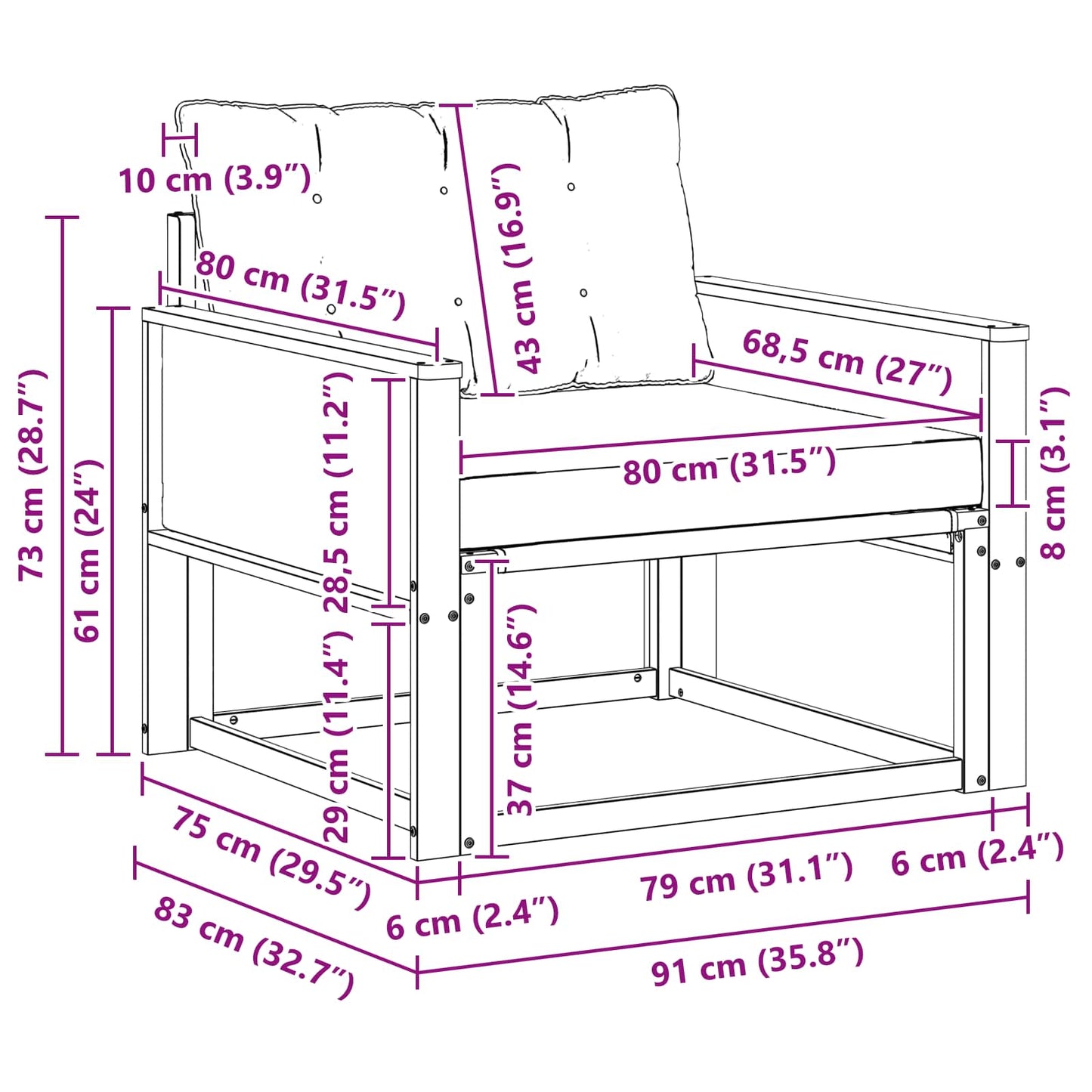 Outdoor-Sofagarnitur Massives Akazienholz und Textilene Natur