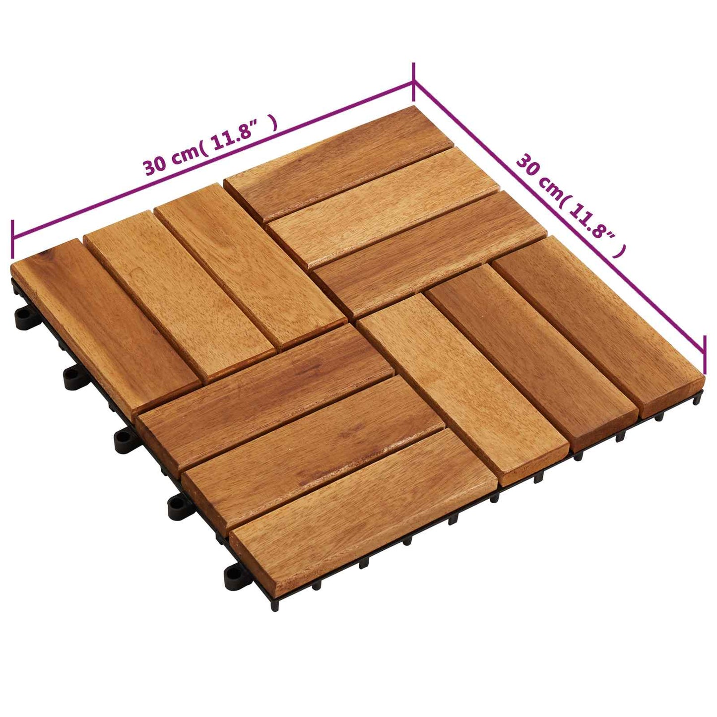 Terrassenfliese 20 stk. Braun 30 x 30 cm Akazien-Hartholz
