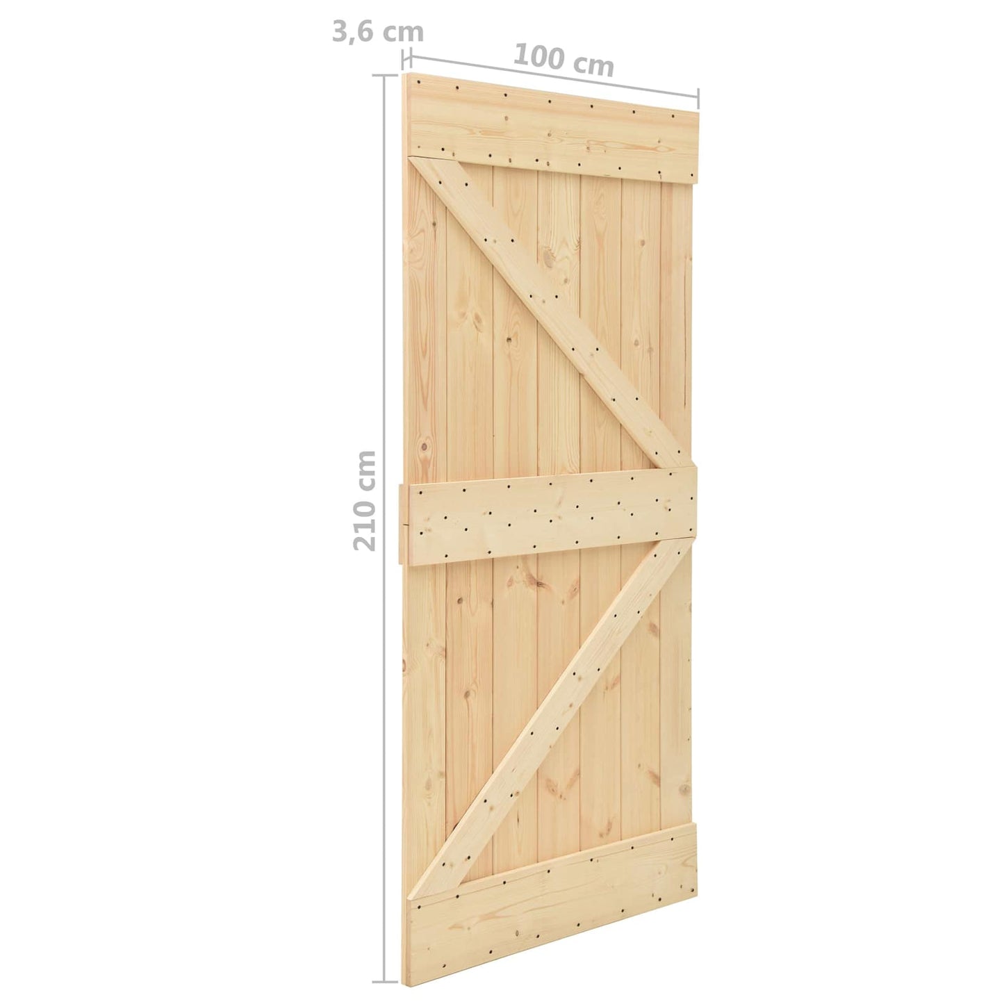 Schiebetür 2 stk. 100 x 210 cm Massives Kiefernholz