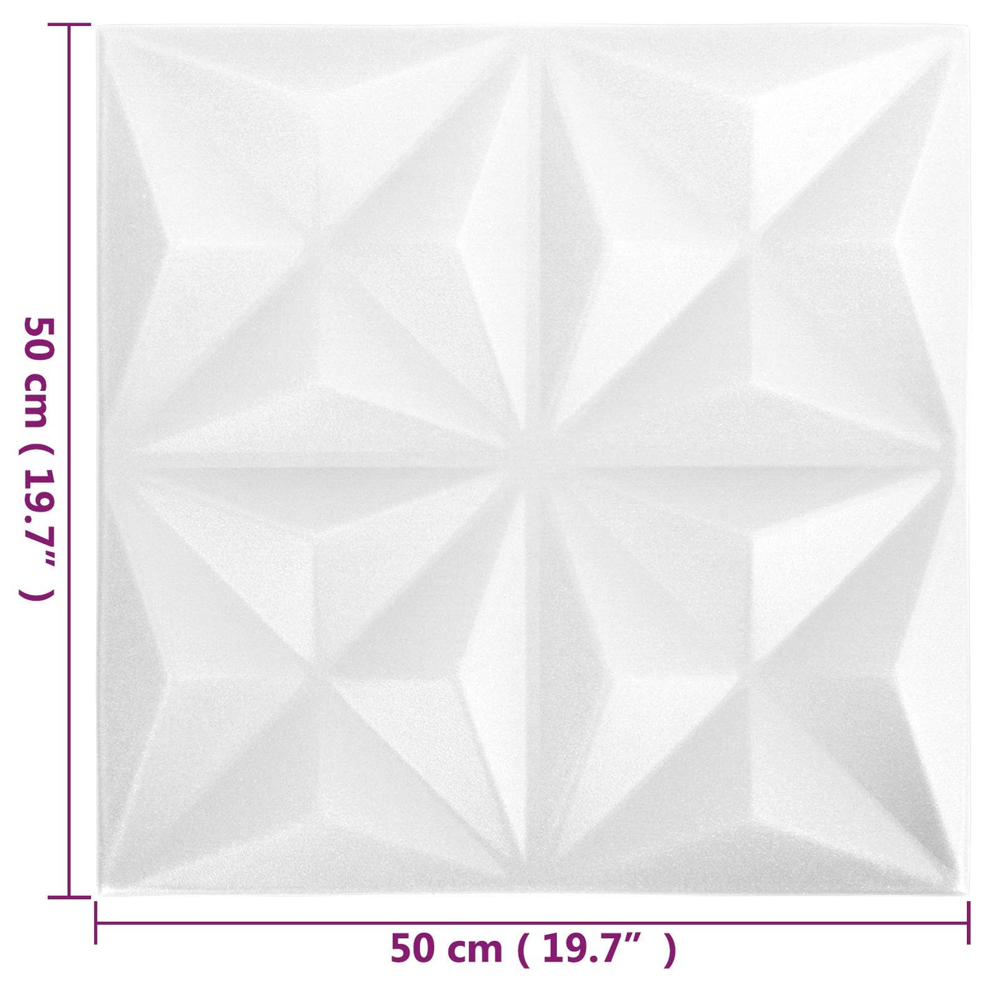 Wandpaneele 24 stk. 50 x 50 cm Origami Weiß XPS Schaum