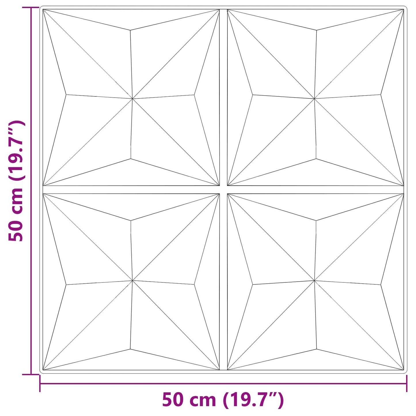 Wandpaneele 24 stk. 50 x 50 cm Origami Beton XPS Schaum