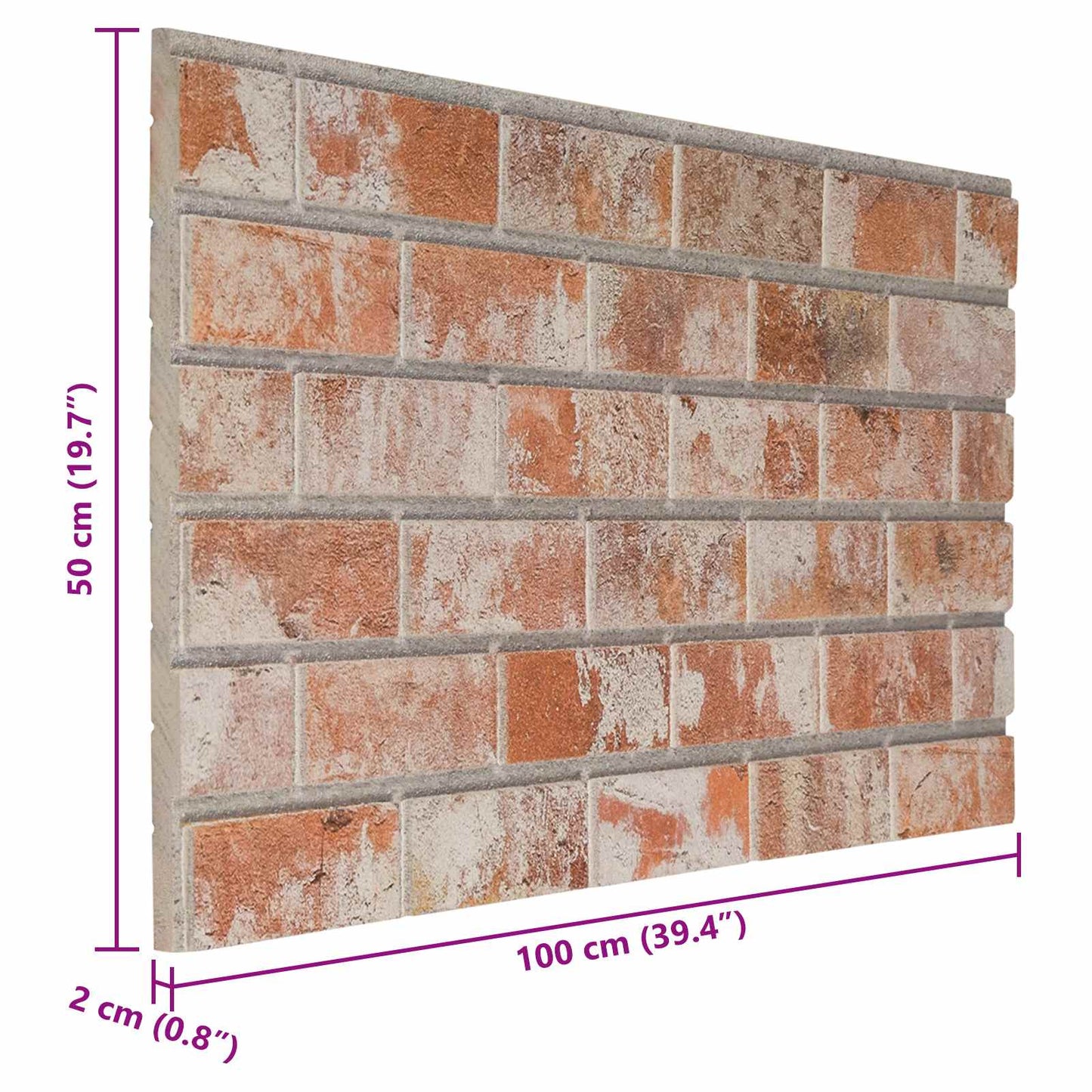 Wandpaneele 10 stk. 100 x 50 cm Orange EPS-Schaum