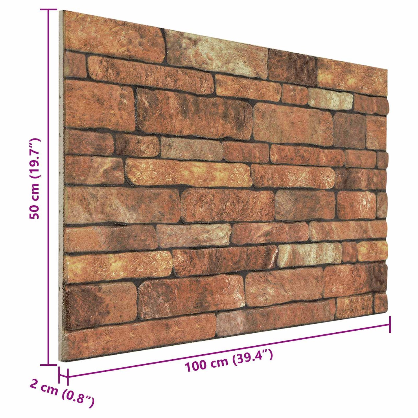 Wandpaneele 10 stk. 100 x 50 cm Braun und Weiß EPS-Schaum
