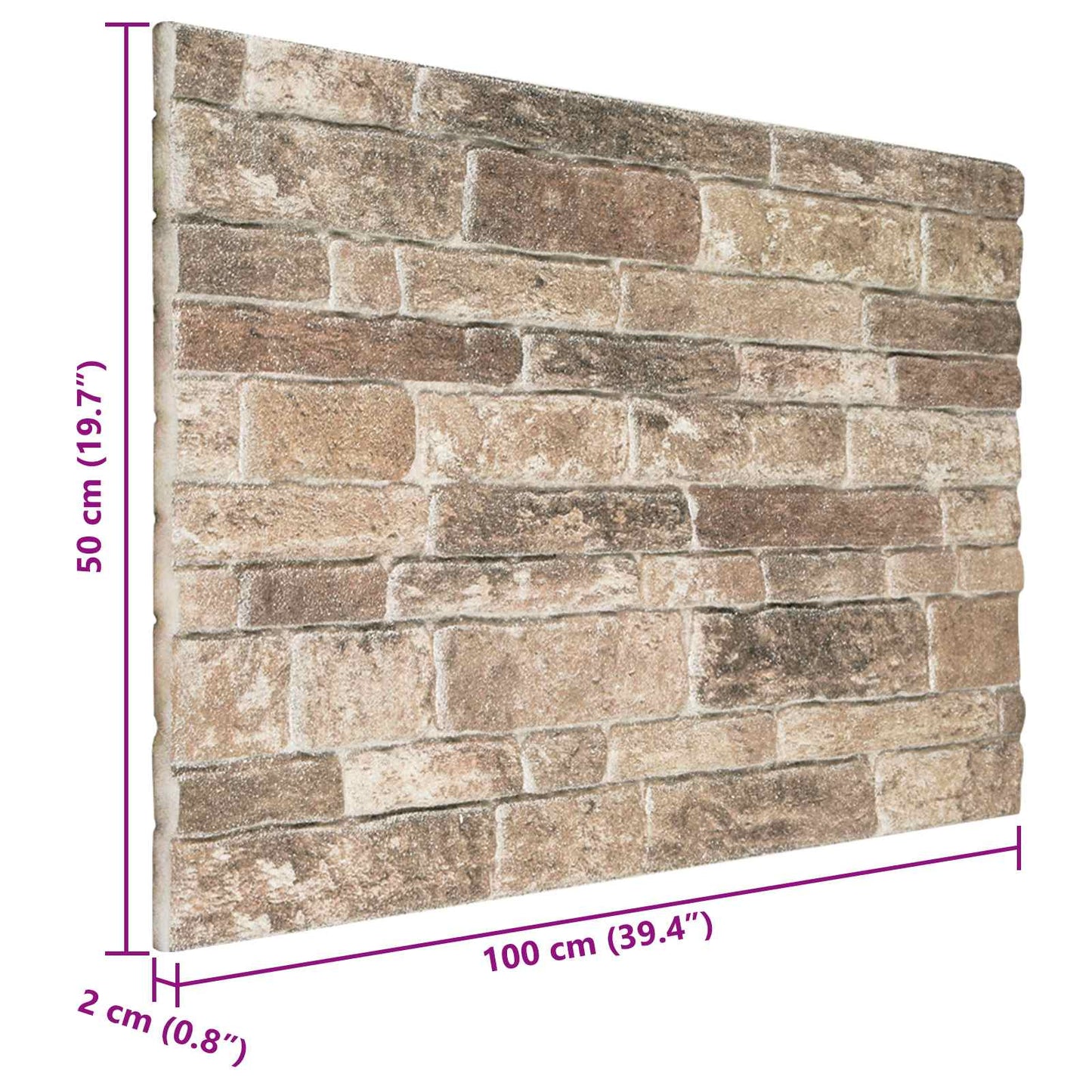 Wandpaneele 10 stk. 100 x 50 cm Mehrfarbig EPS-Schaum