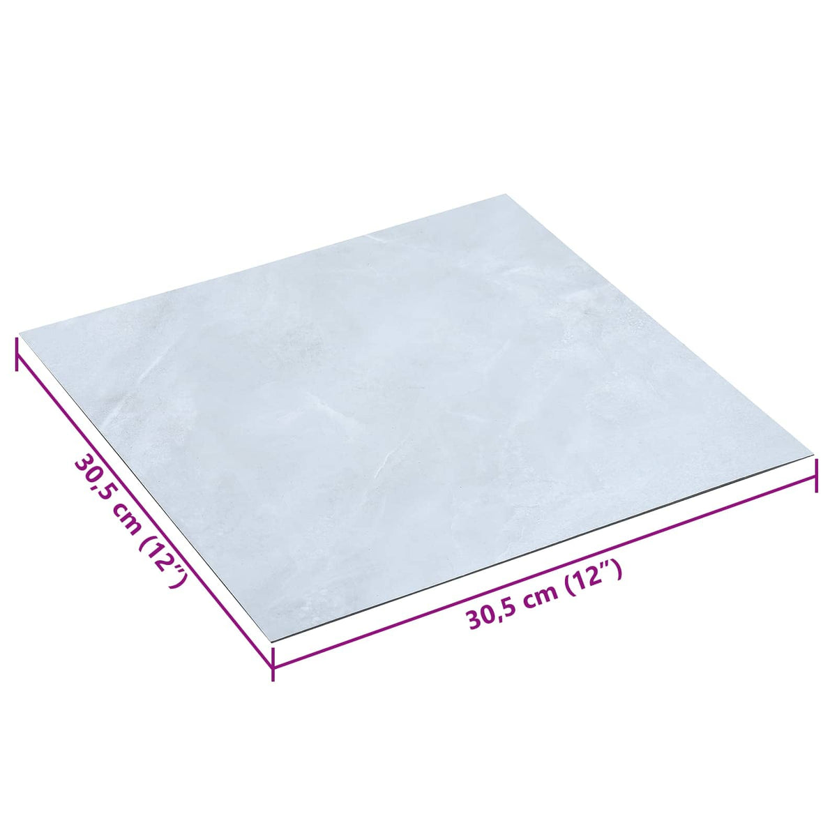 Selbstklebende Bodenplanken Weiß Marmor 30,5 x 30,5 cm 20 Stk.