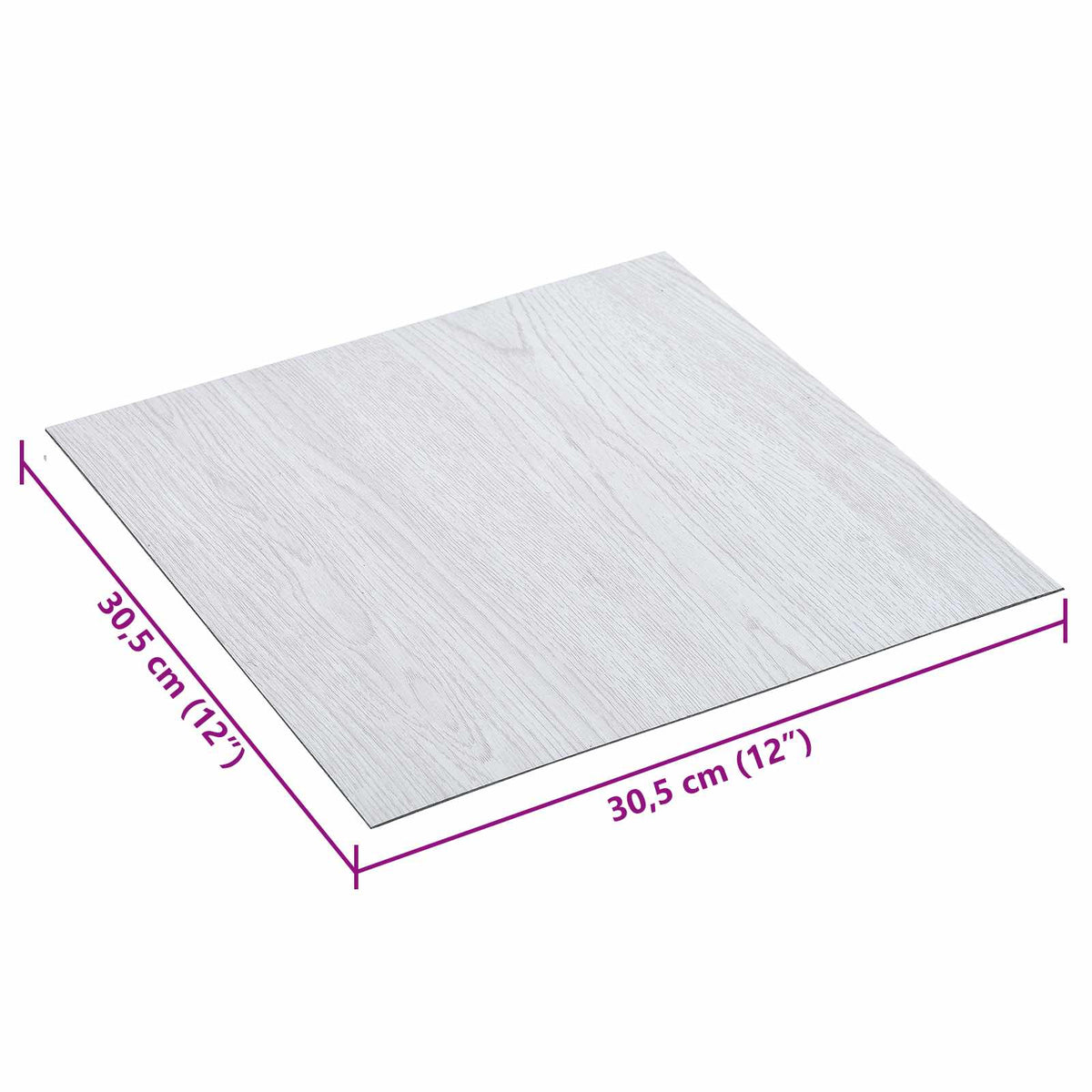 Selbstklebende Bodenplanken Weiß 30,5 x 30,5 cm 20 Stk. PVC