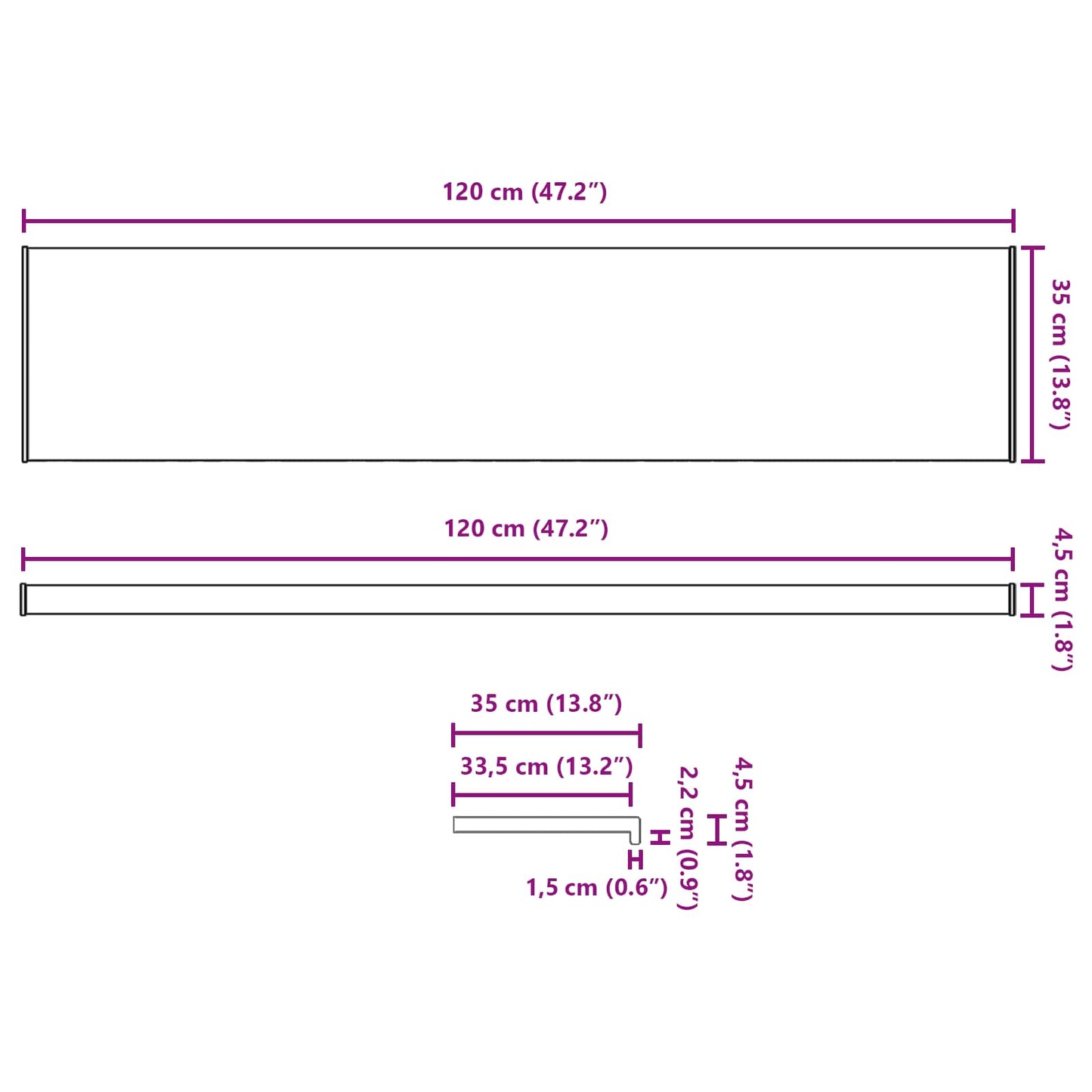 Fensterbank Marmorstruktur 120 x 35 x 4,5 cm PVC