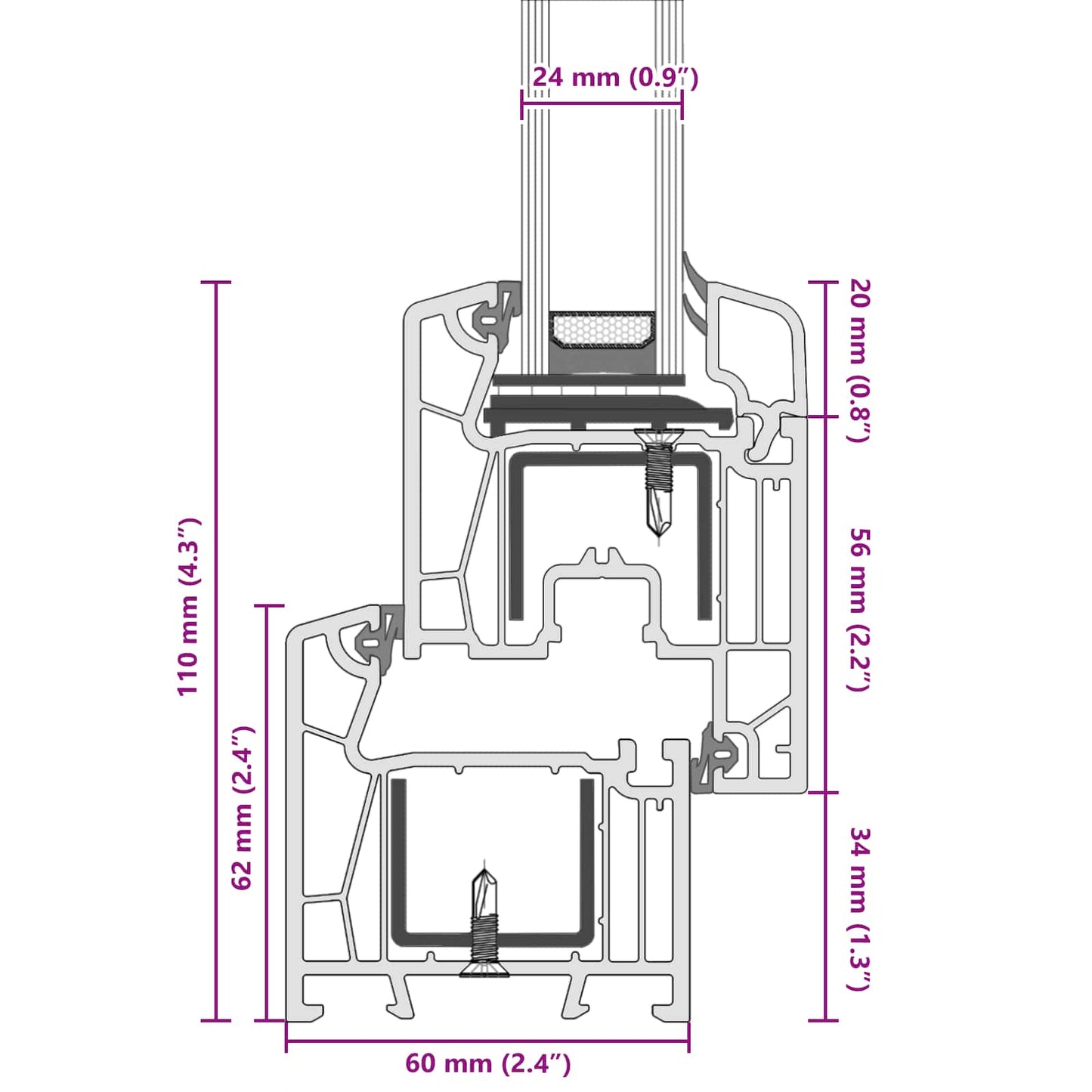 Kipp- und Drehfenster für den Keller RISOR 50 x 75 cm